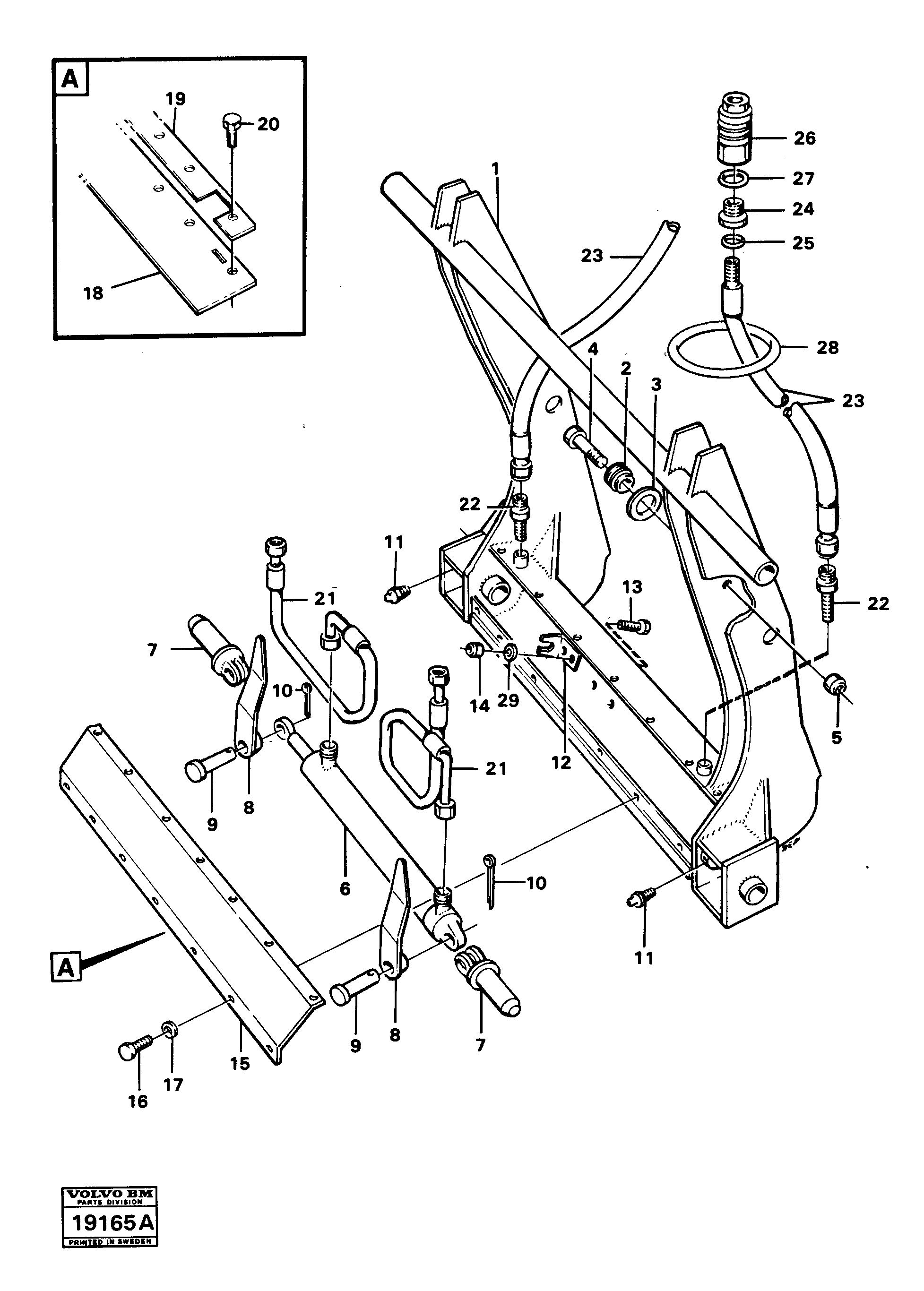 Схема запчастей Volvo L30 - 4983 Hydraulic attachment bracket L30 L30