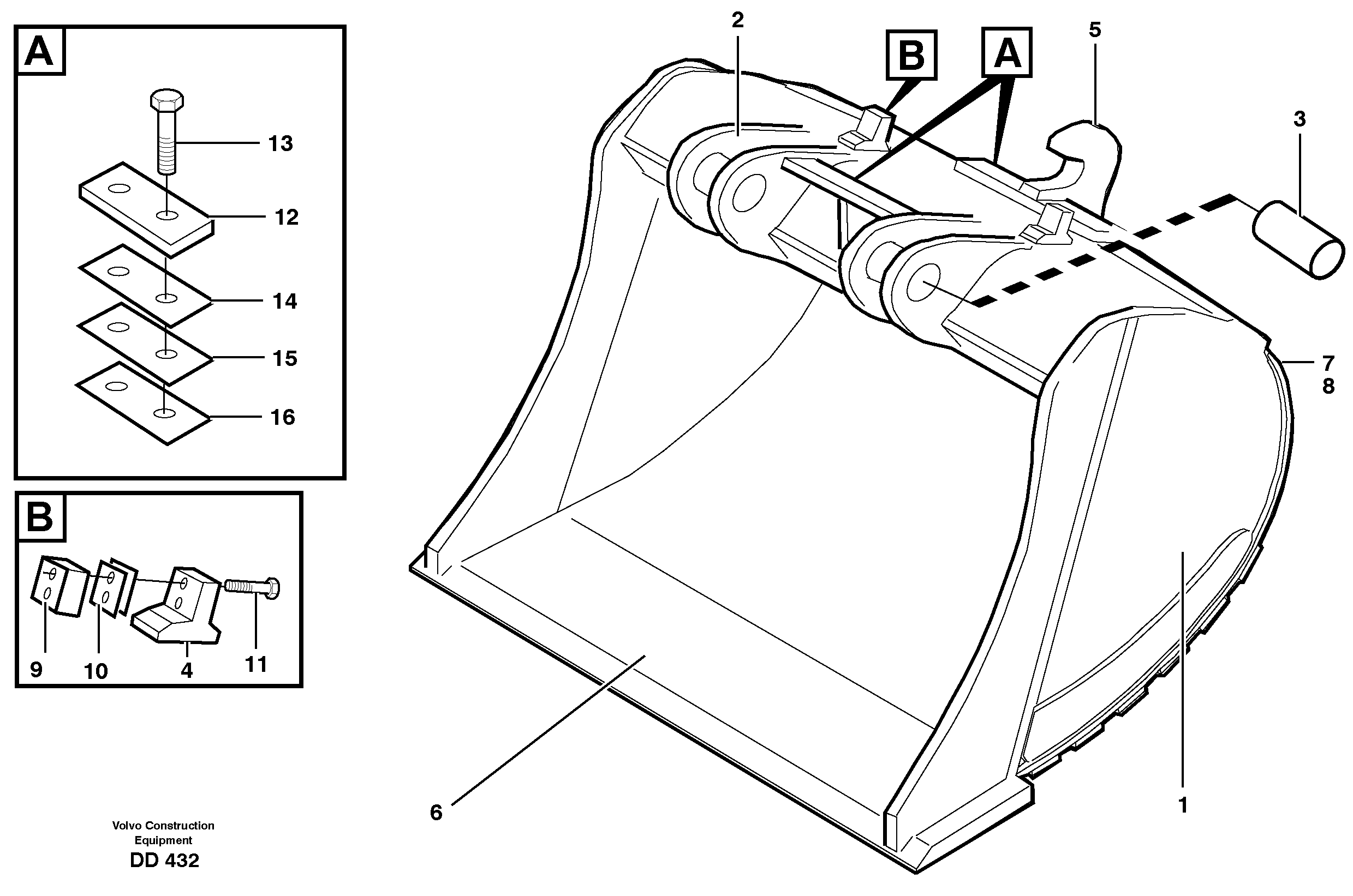 Схема запчастей Volvo L30 - 27667 Buckets for quickfit, S1 - S2 ATTACHMENTS ATTACHMENTS BUCKETS