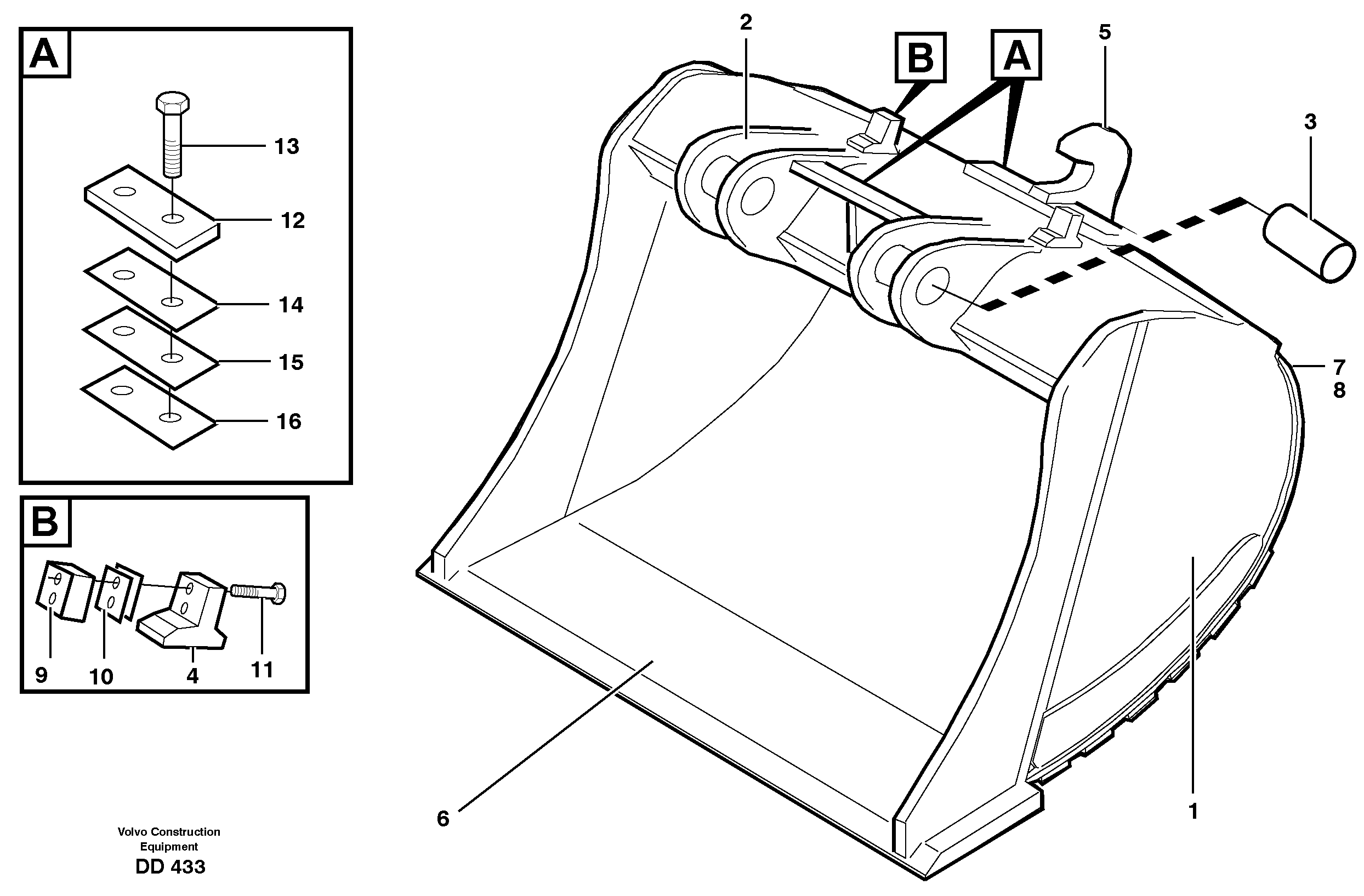 Схема запчастей Volvo L30 - 27668 Buckets for quickfit, S1 - S2 ATTACHMENTS ATTACHMENTS BUCKETS