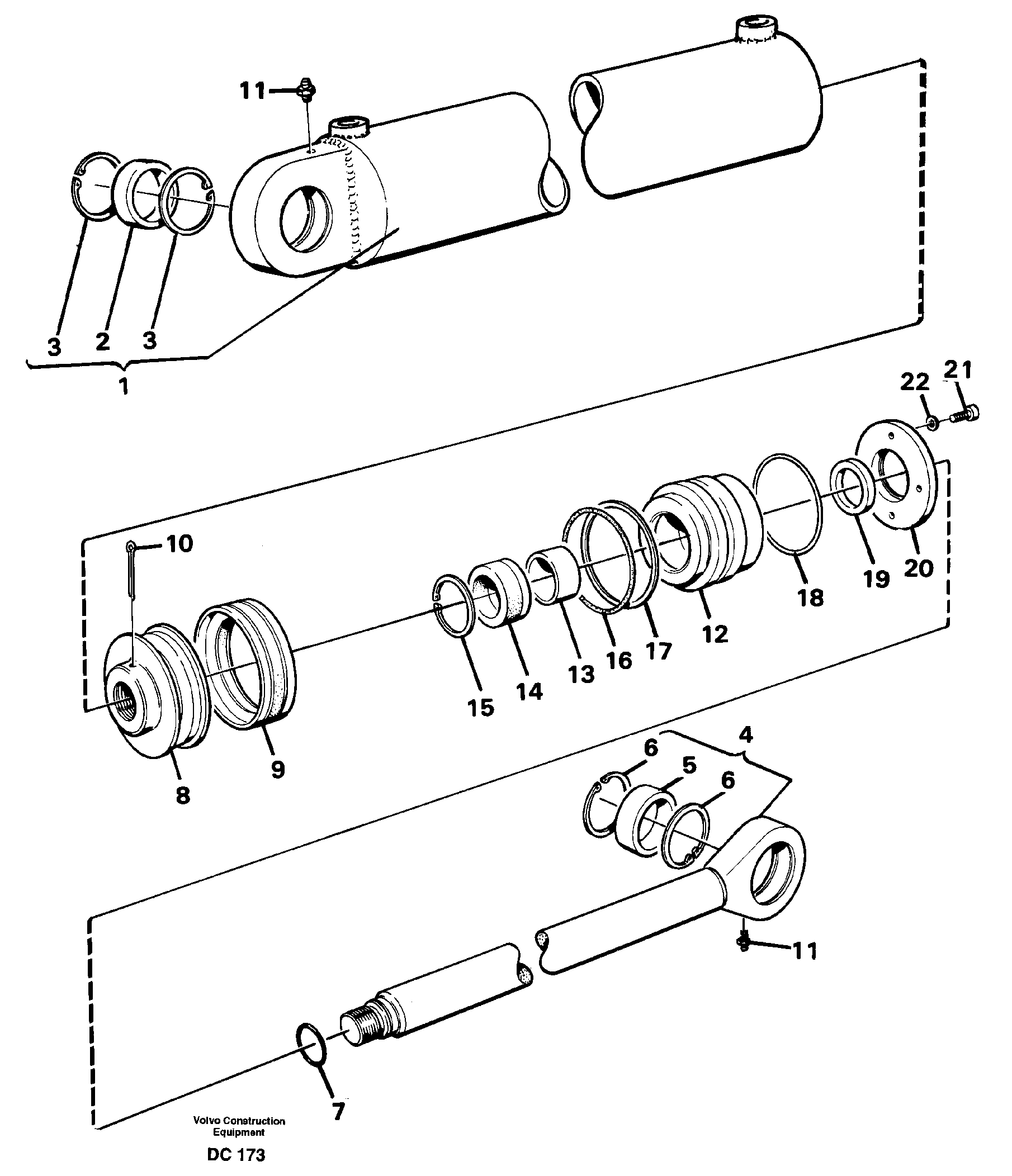 Схема запчастей Volvo L30 - 31591 Гидроцилиндр ATTACHMENTS ATTACHMENTS WHEEL LOADERS GEN. - C