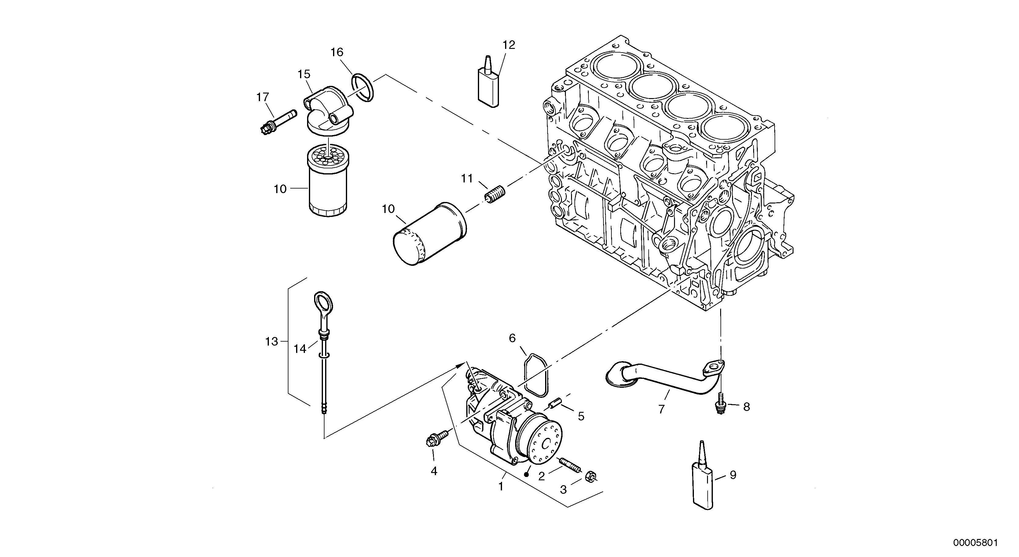 Схема запчастей Volvo L30 - 11150 Oil pump, oil filter L30 TYPE 180, 181 SER NO - 2200