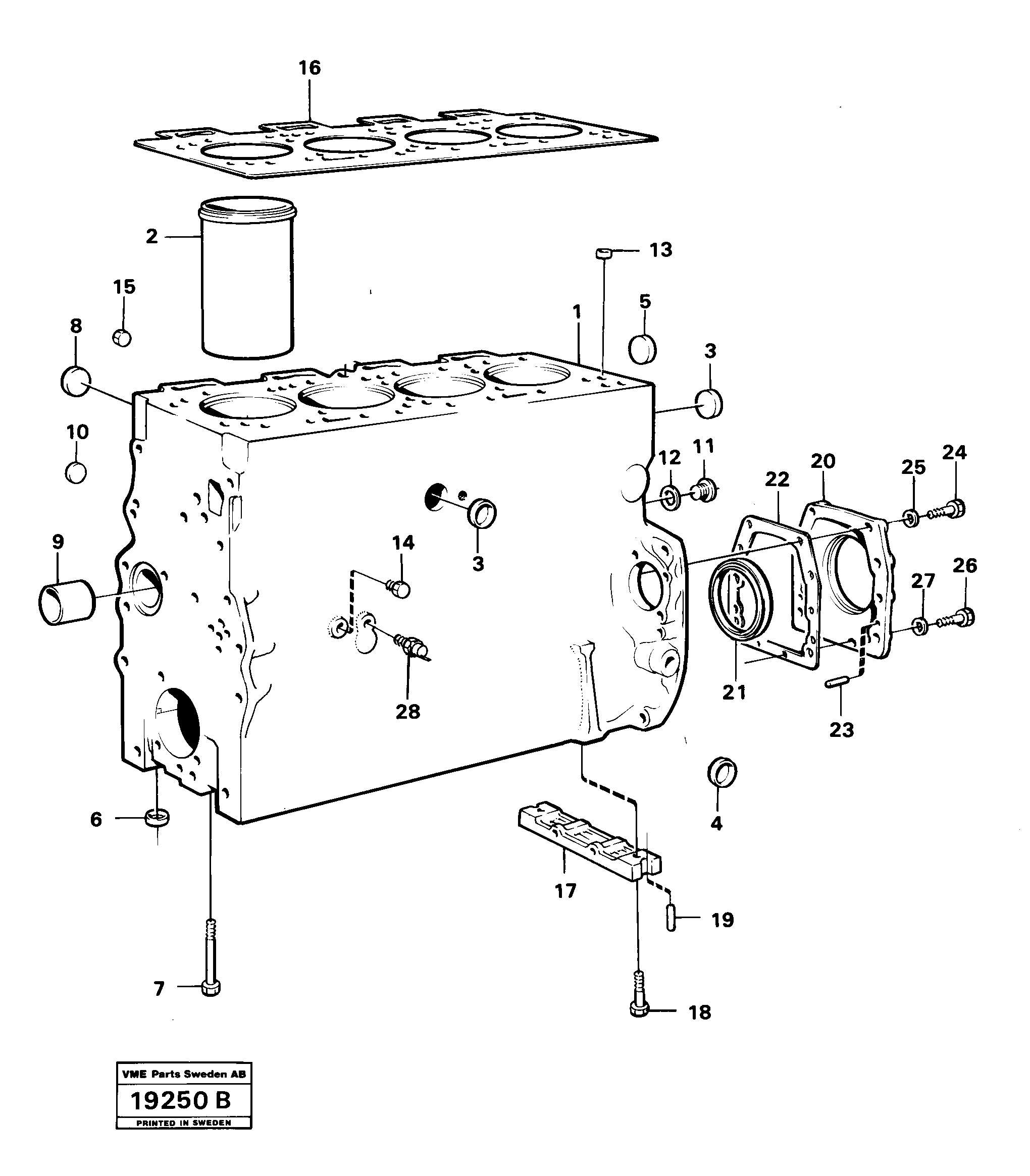 Схема запчастей Volvo L30 - 15982 Блок цилиндров L30 L30