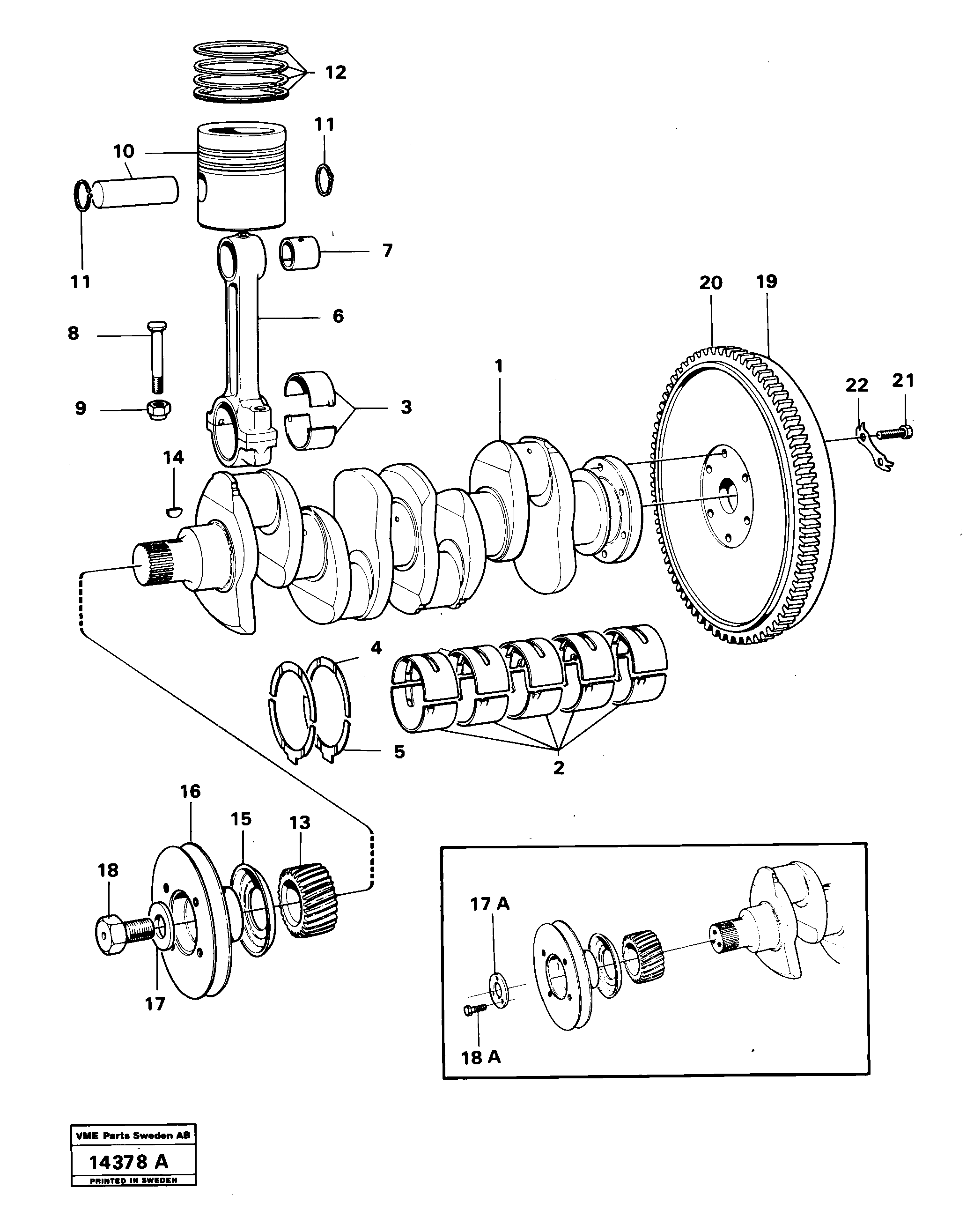 Схема запчастей Volvo L30 - 32315 Crankshaft and related parts L30 L30