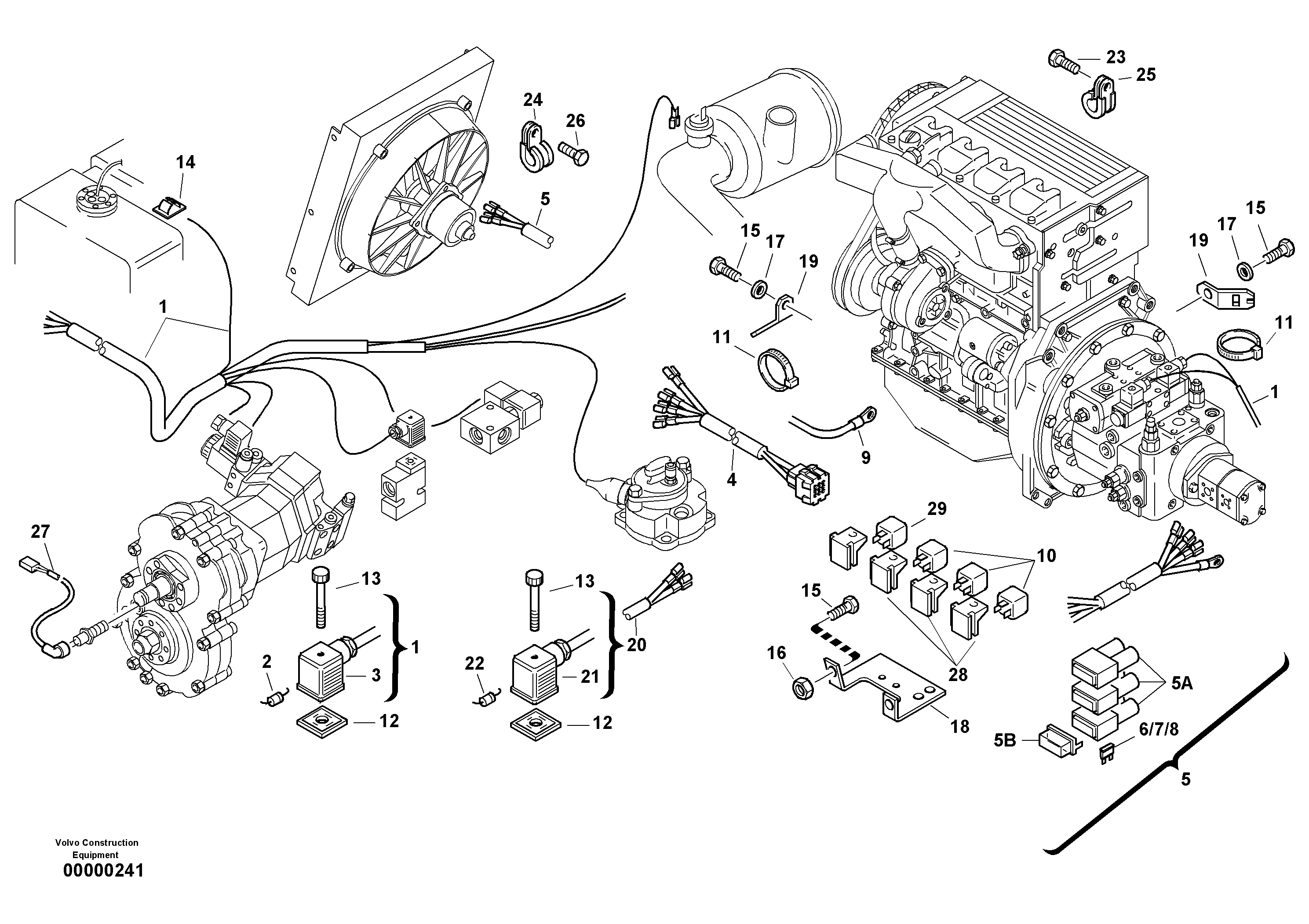 Схема запчастей Volvo L30 - 16682 Electric installation L30 TYPE 180, 181 SER NO - 2200