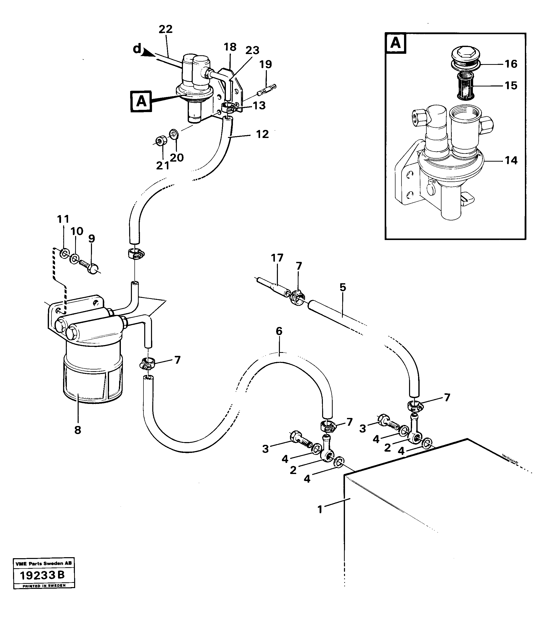 Схема запчастей Volvo L30 - 37228 Fuel lines L30 L30