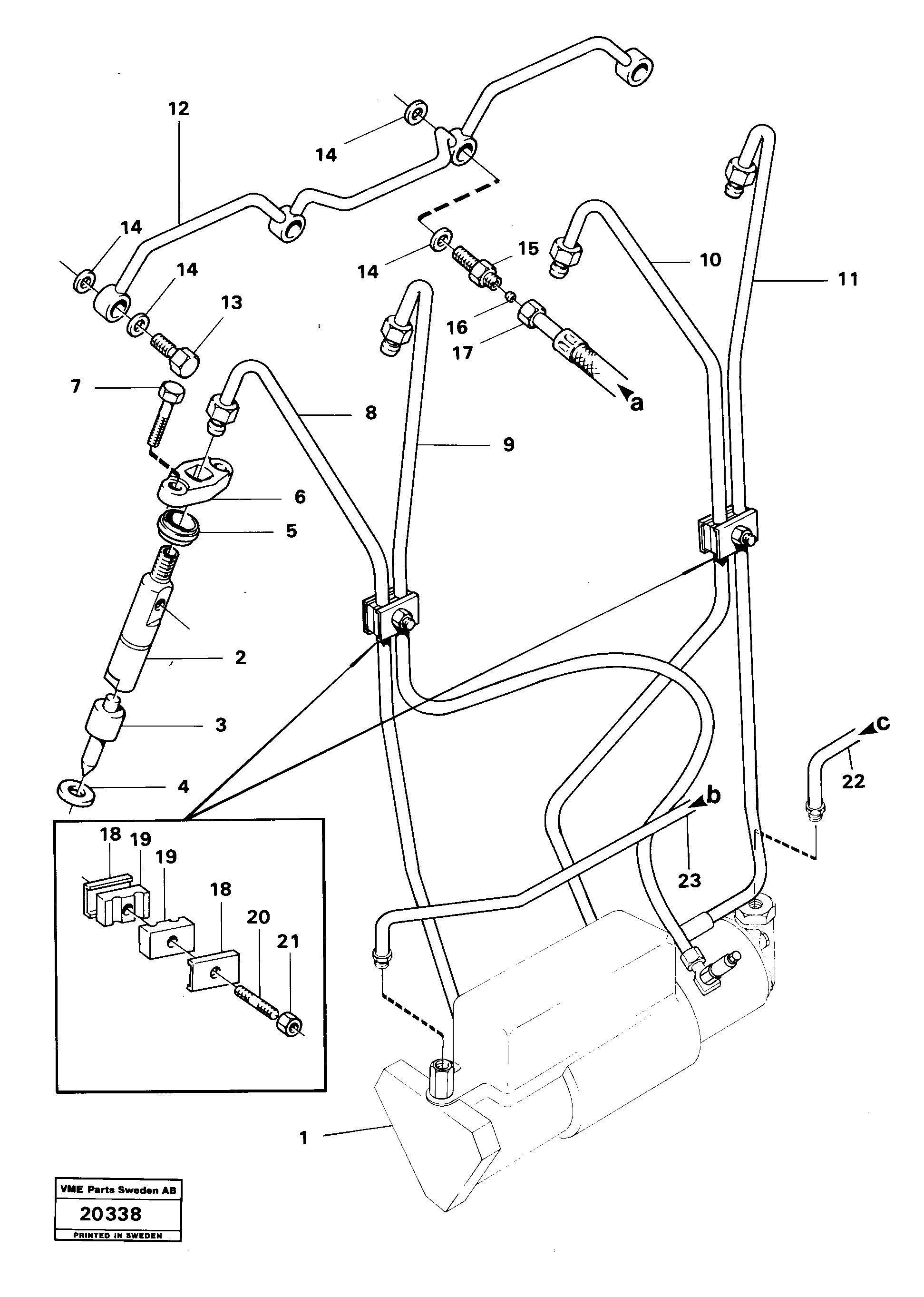 Схема запчастей Volvo L30 - 4374 Fuel lines, injectors L30 L30