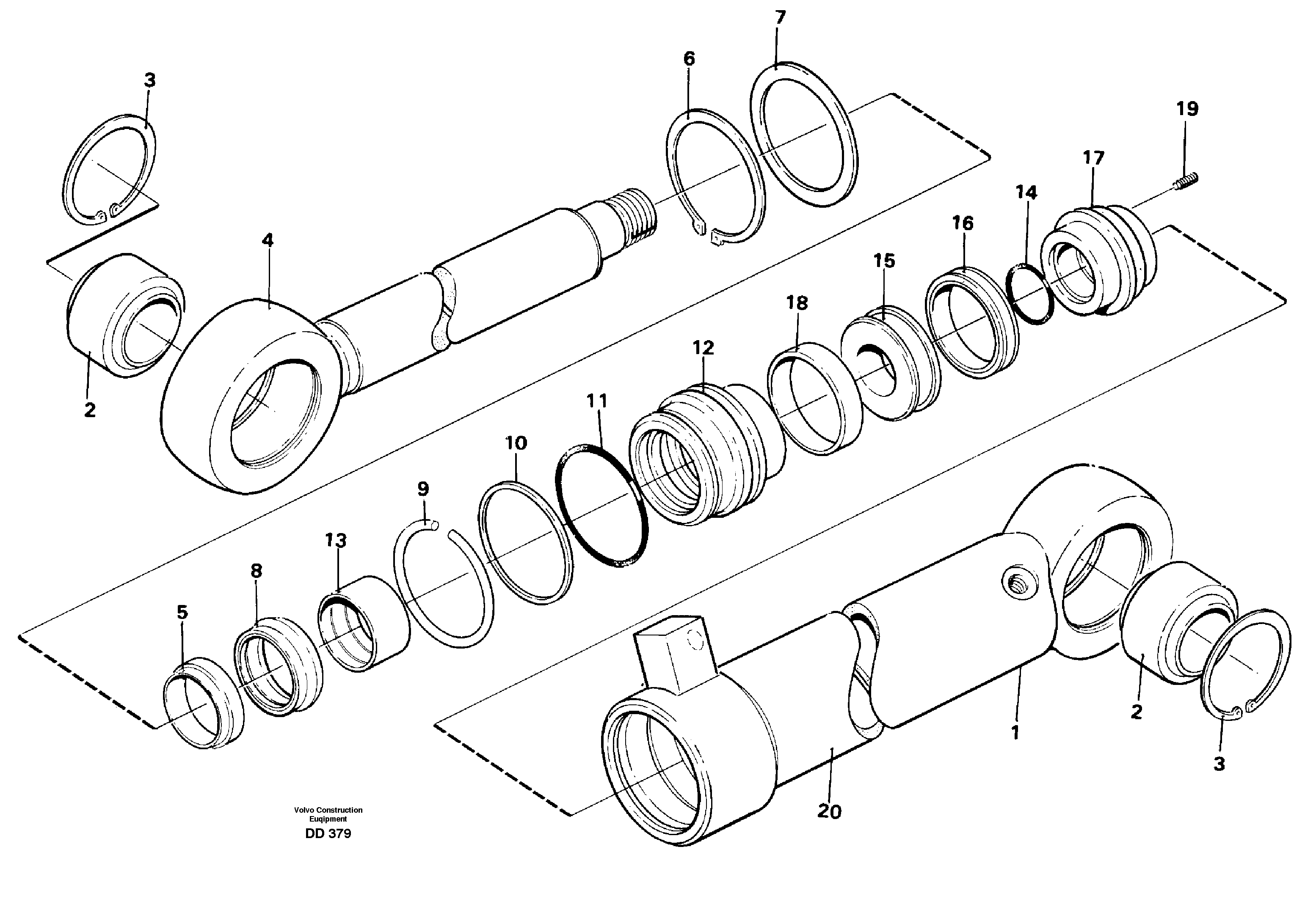 Схема запчастей Volvo L30 - 39771 Гидроцилиндр ATTACHMENTS ATTACHMENTS BUCKETS