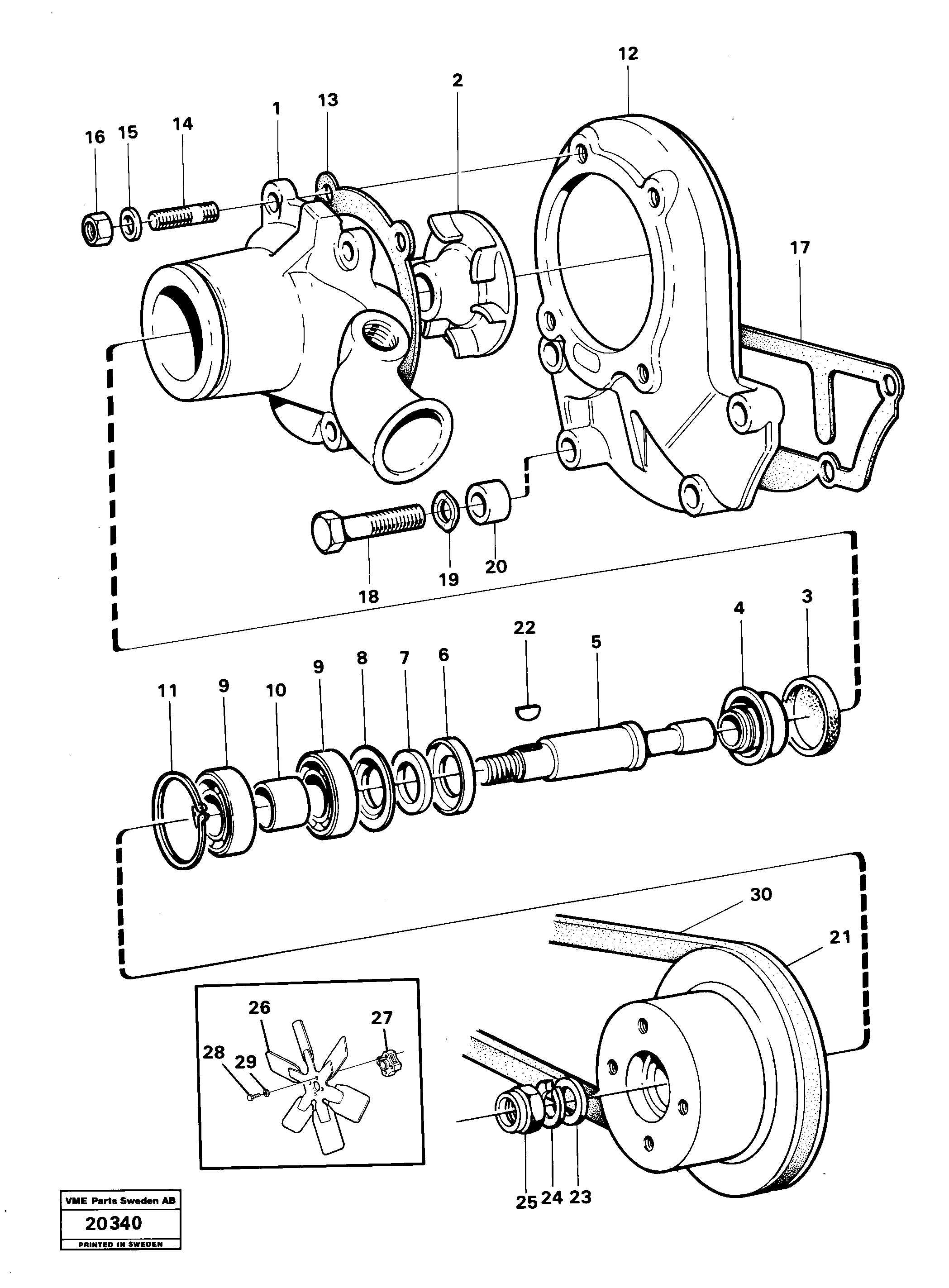 Схема запчастей Volvo L30 - 4378 Водяной насос L30 L30