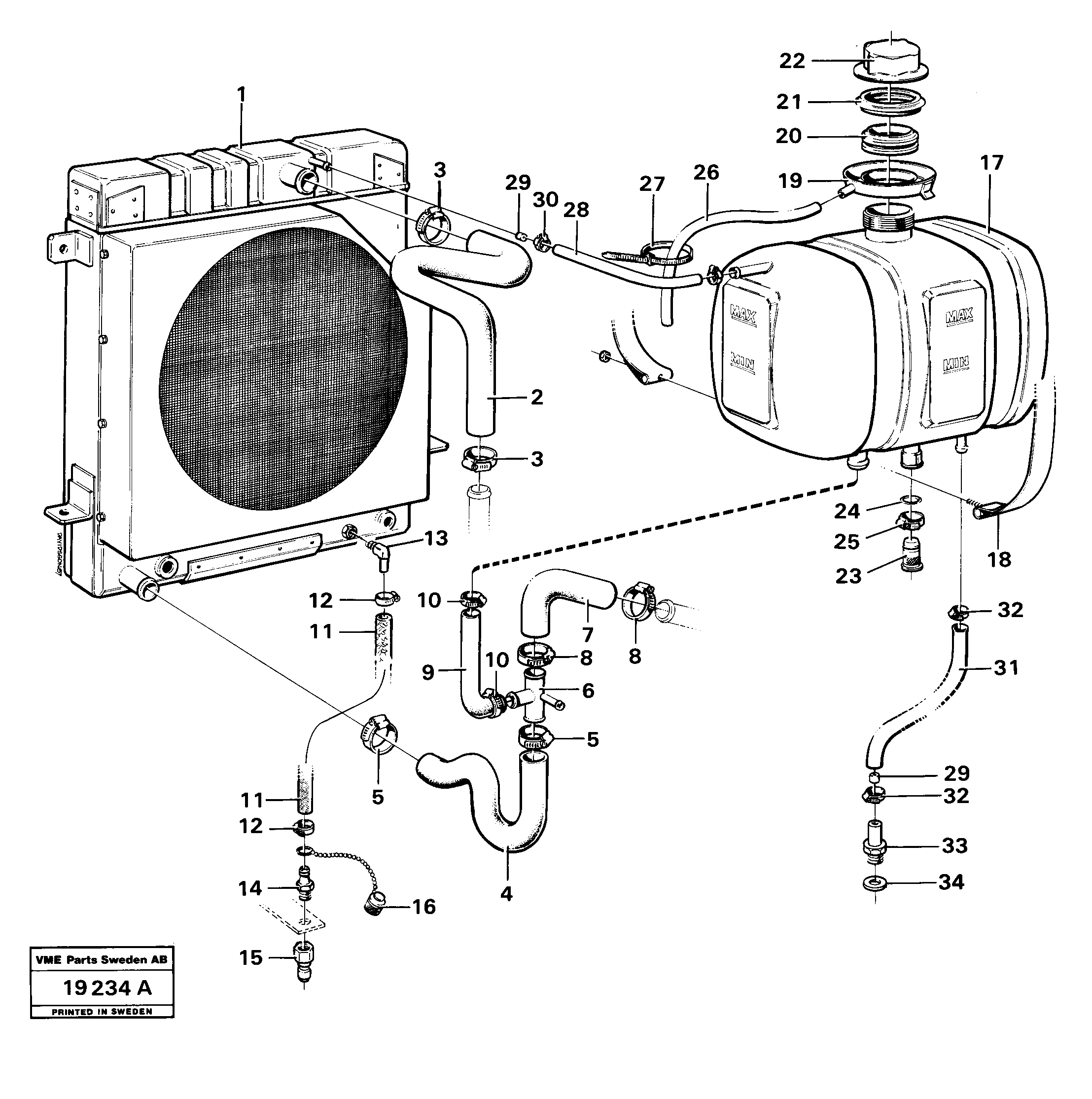 Схема запчастей Volvo L30 - 84991 Система охлаждения L30 L30