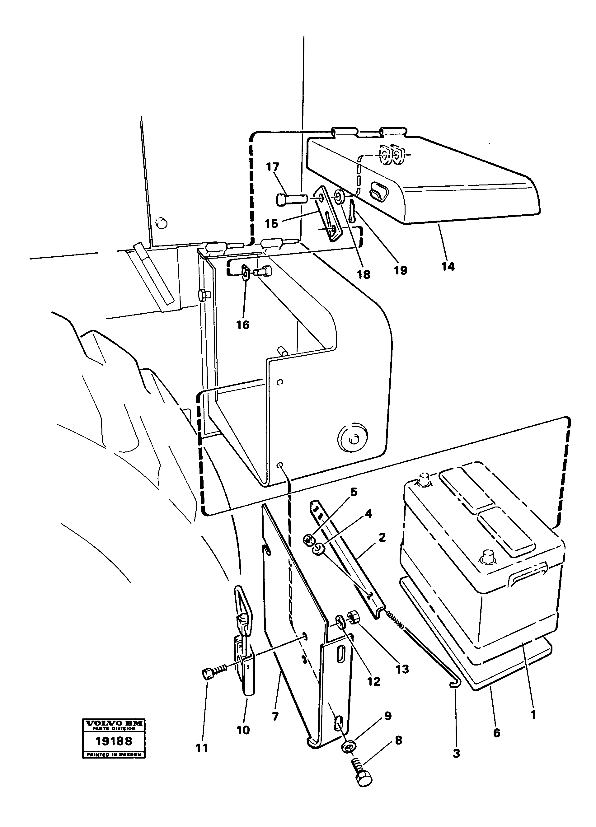 Схема запчастей Volvo L30 - 37229 Battery box L30 L30