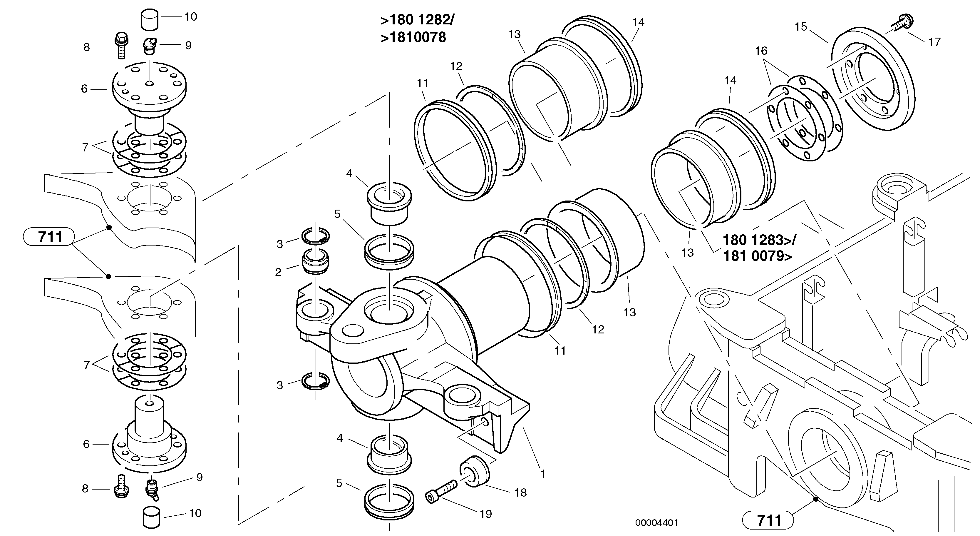 Схема запчастей Volvo L30 - 22540 Articulation point L30 TYPE 180, 181 SER NO - 2200