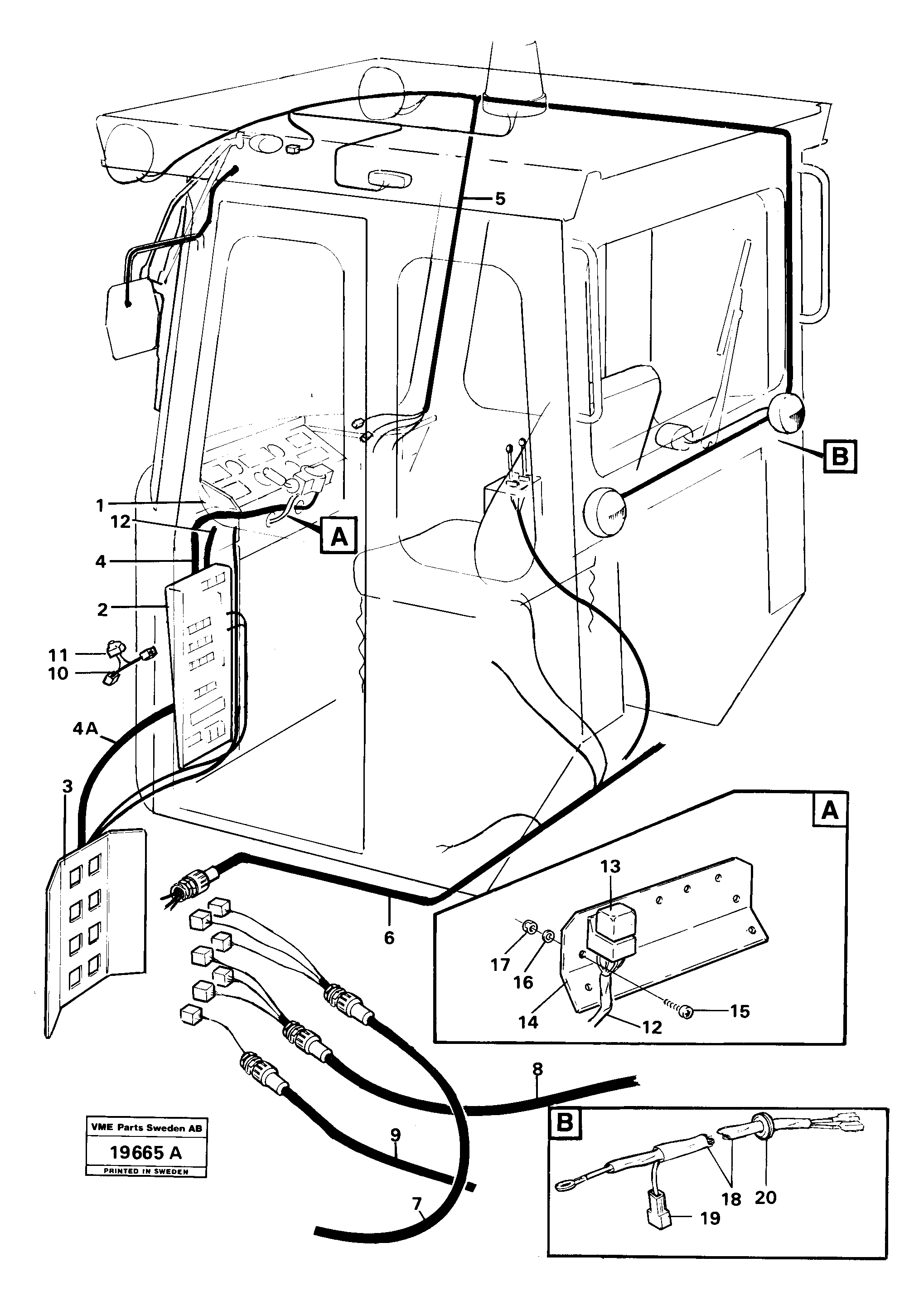 Схема запчастей Volvo L30 - 643 Electrical system cab L30 L30