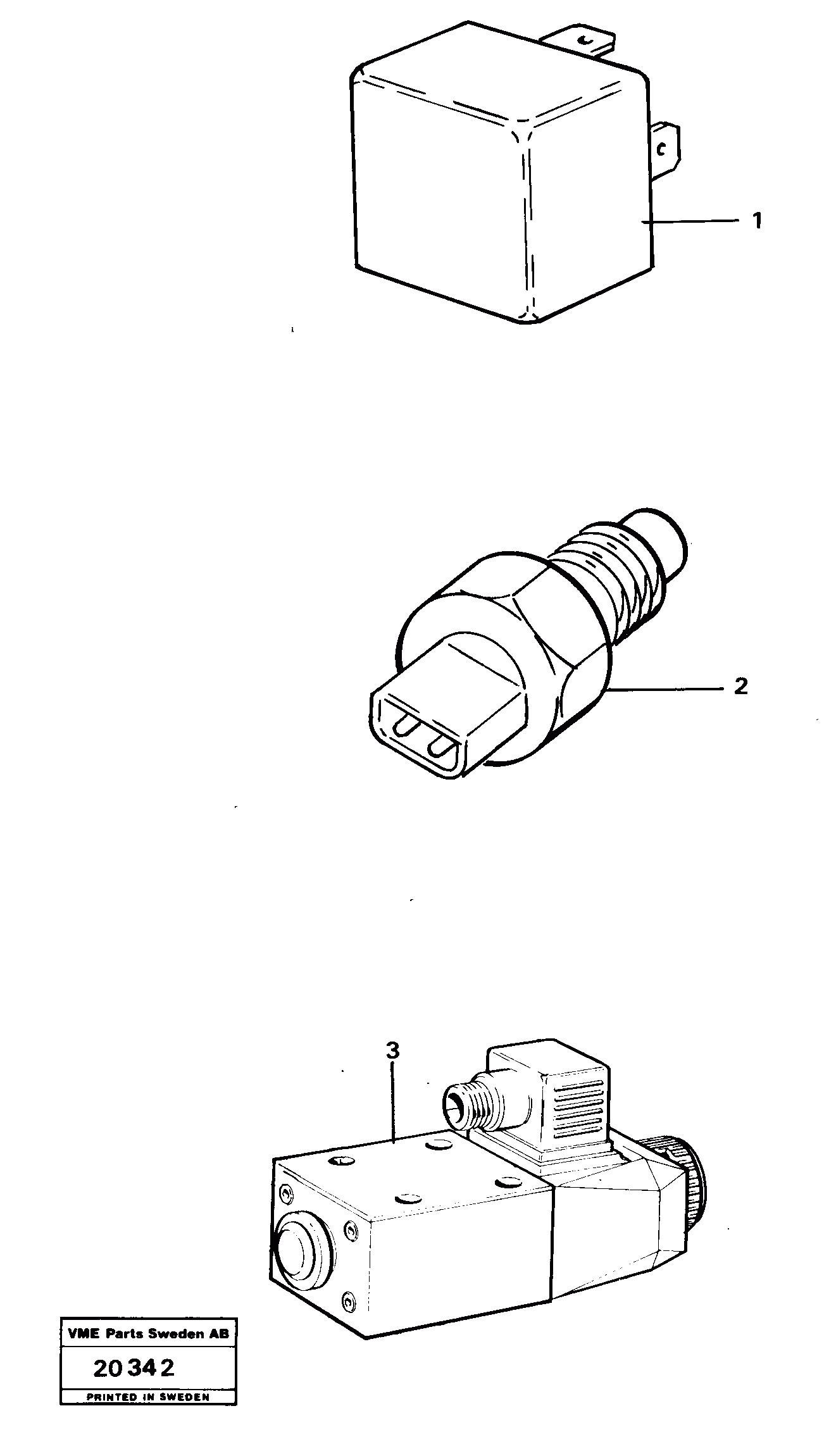 Схема запчастей Volvo L30 - 16002 Relays, sensors and solenoid valves Reference list L30 L30
