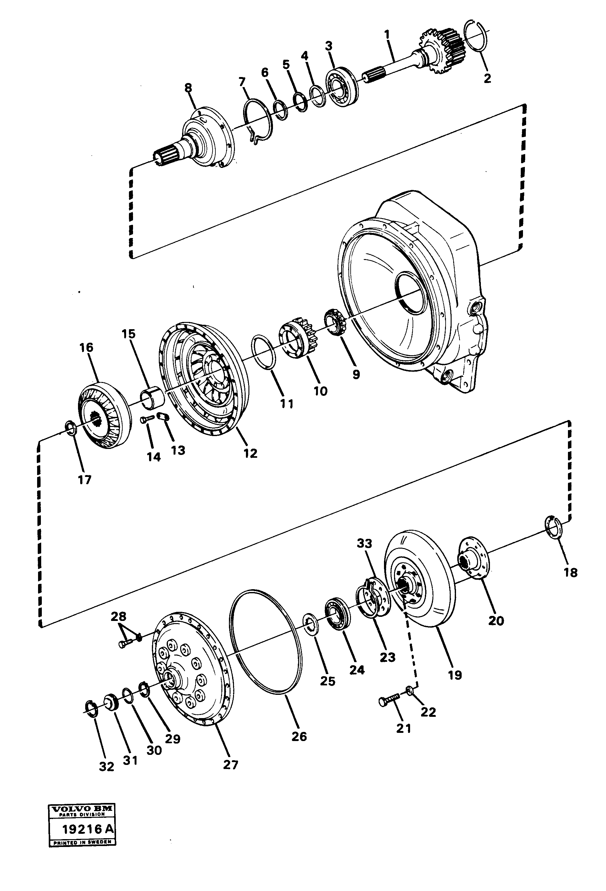 Схема запчастей Volvo L30 - 40537 Torque converter L30 L30