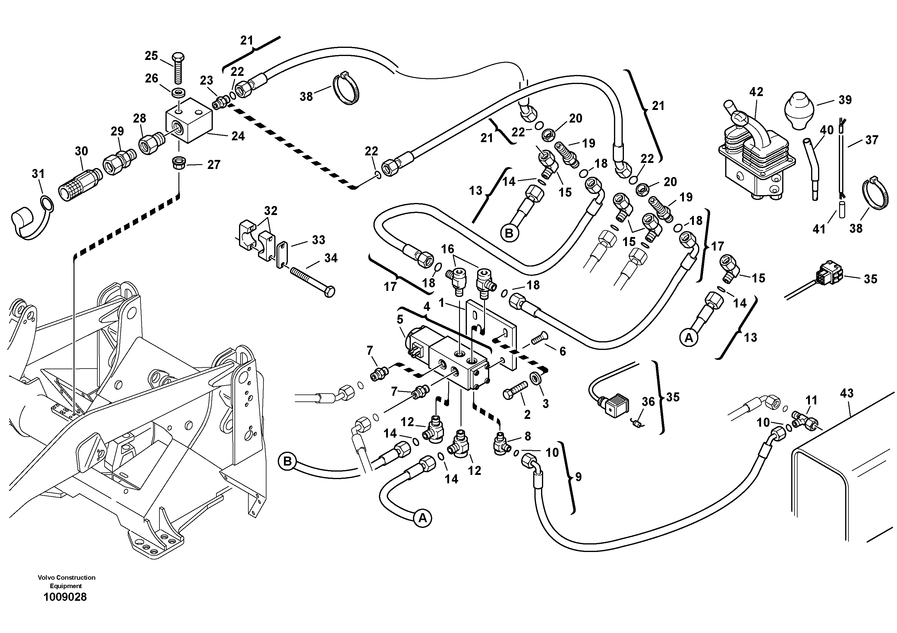 Схема запчастей Volvo L30B - 65699 Hydraulic function - Nr. 4 L30B TYPE 182, 183, 185 SER NO 3000 -