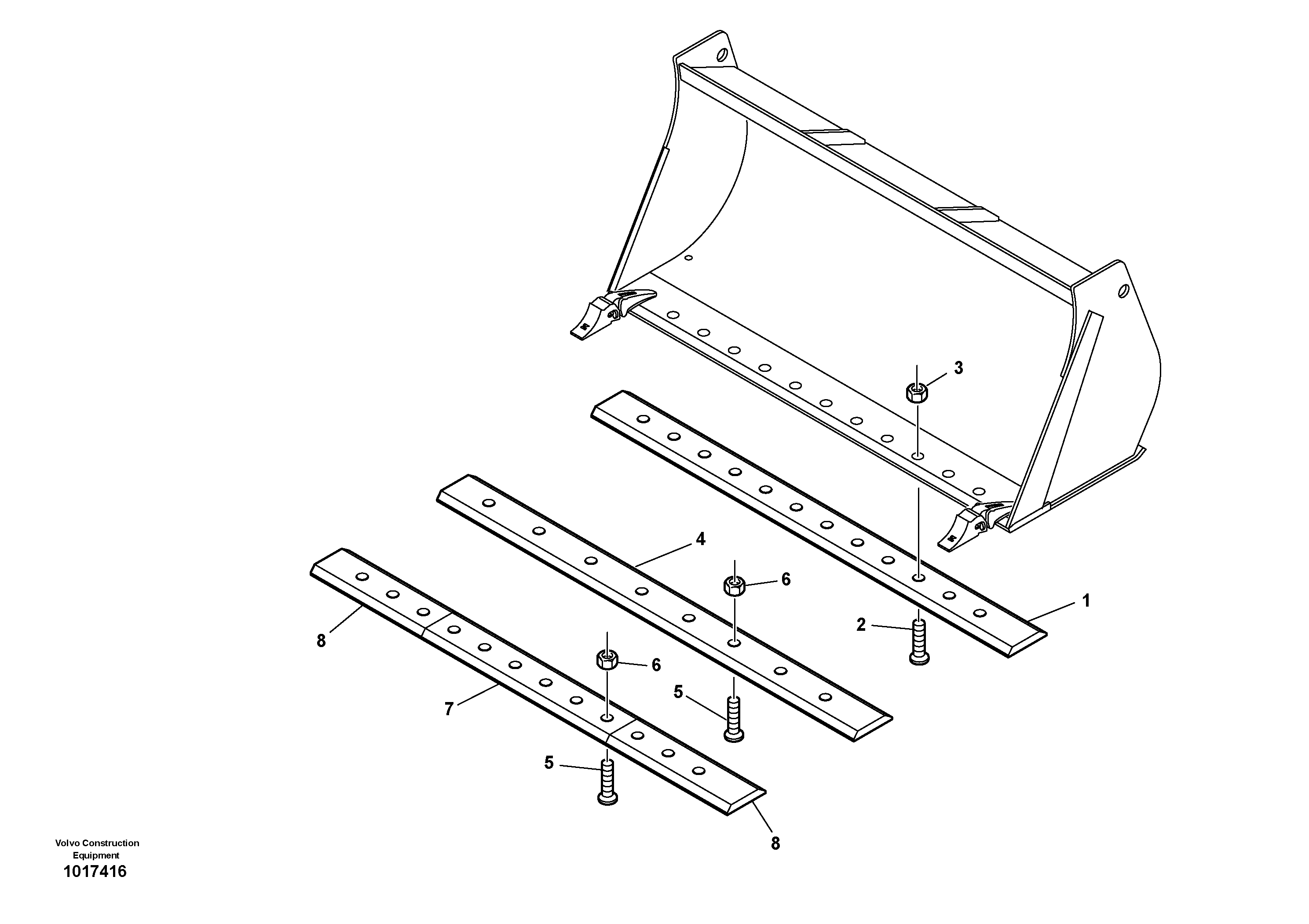 Схема запчастей Volvo L30B - 26617 Bolt-on cutting edge L30B TYPE 182, 183, 185 SER NO 3000 -