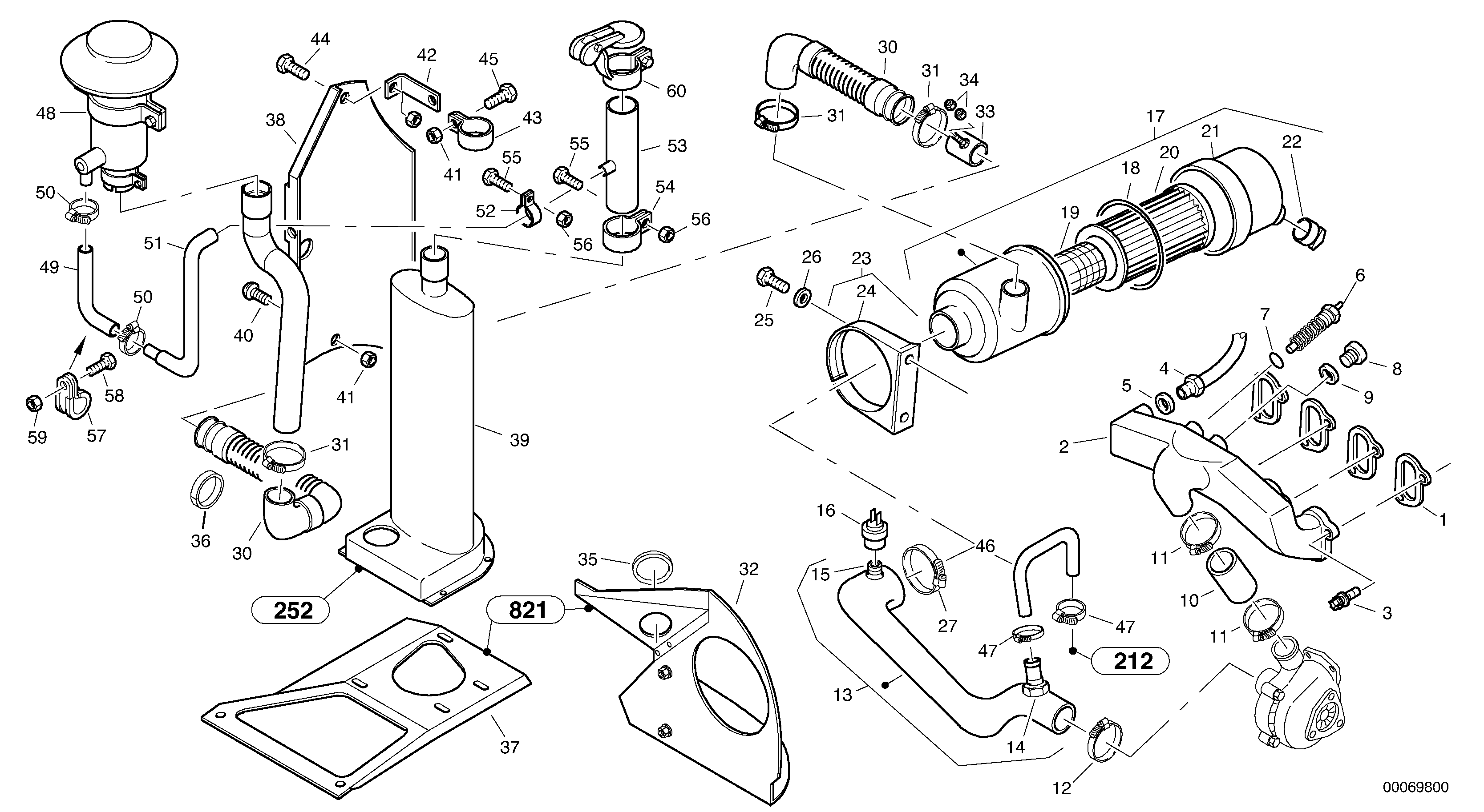 Схема запчастей Volvo L30B - 81753 Pre-filter with ejector L30B SER NO - 1803869 / 1812999 / 1822999
