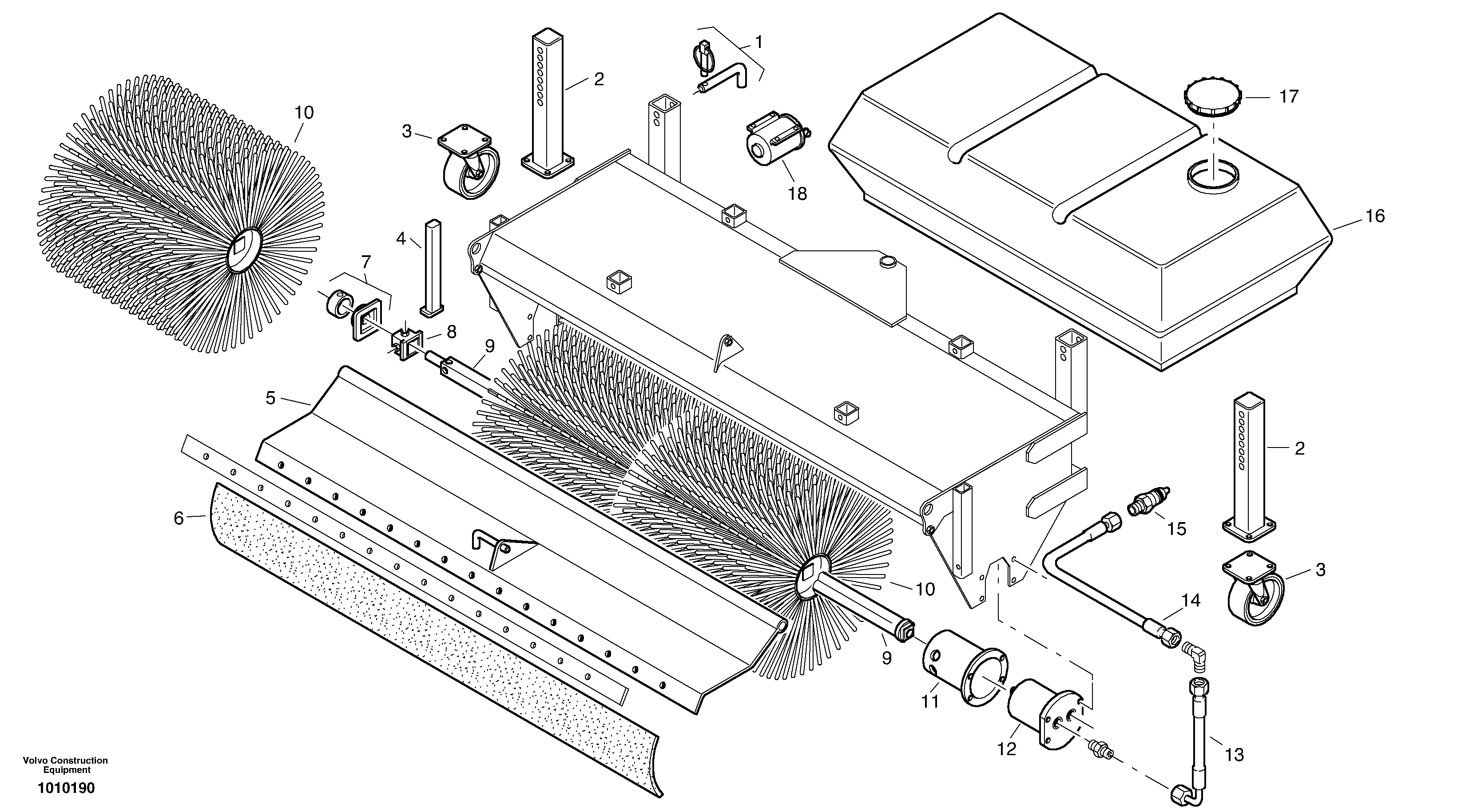 Схема запчастей Volvo L30B - 28038 Sweeper L30B TYPE 182, 183, 185 SER NO 3000 -