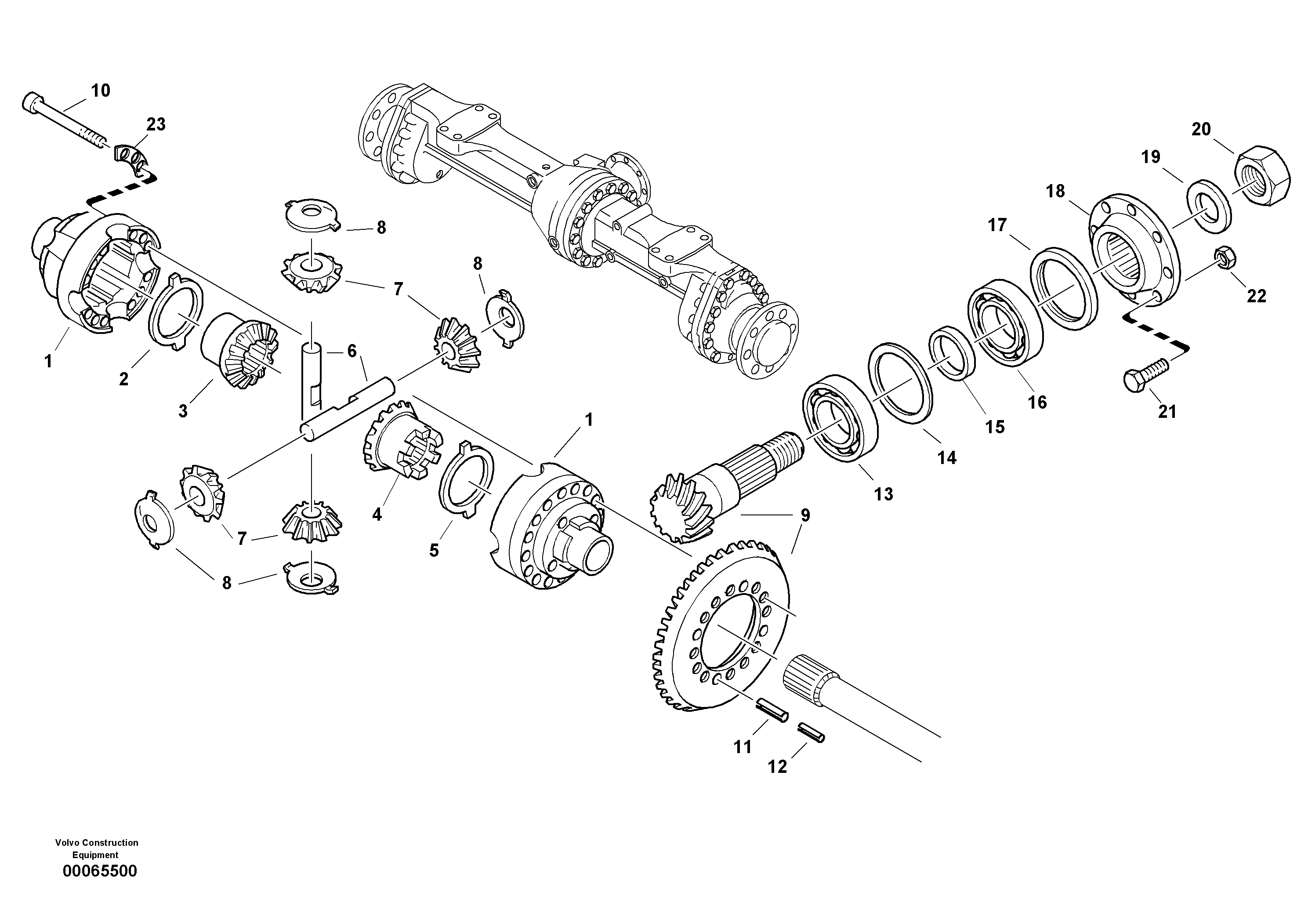 Схема запчастей Volvo L30B - 40718 Корпус дифференциала переднего моста L30B SER NO - 1803869 / 1812999 / 1822999