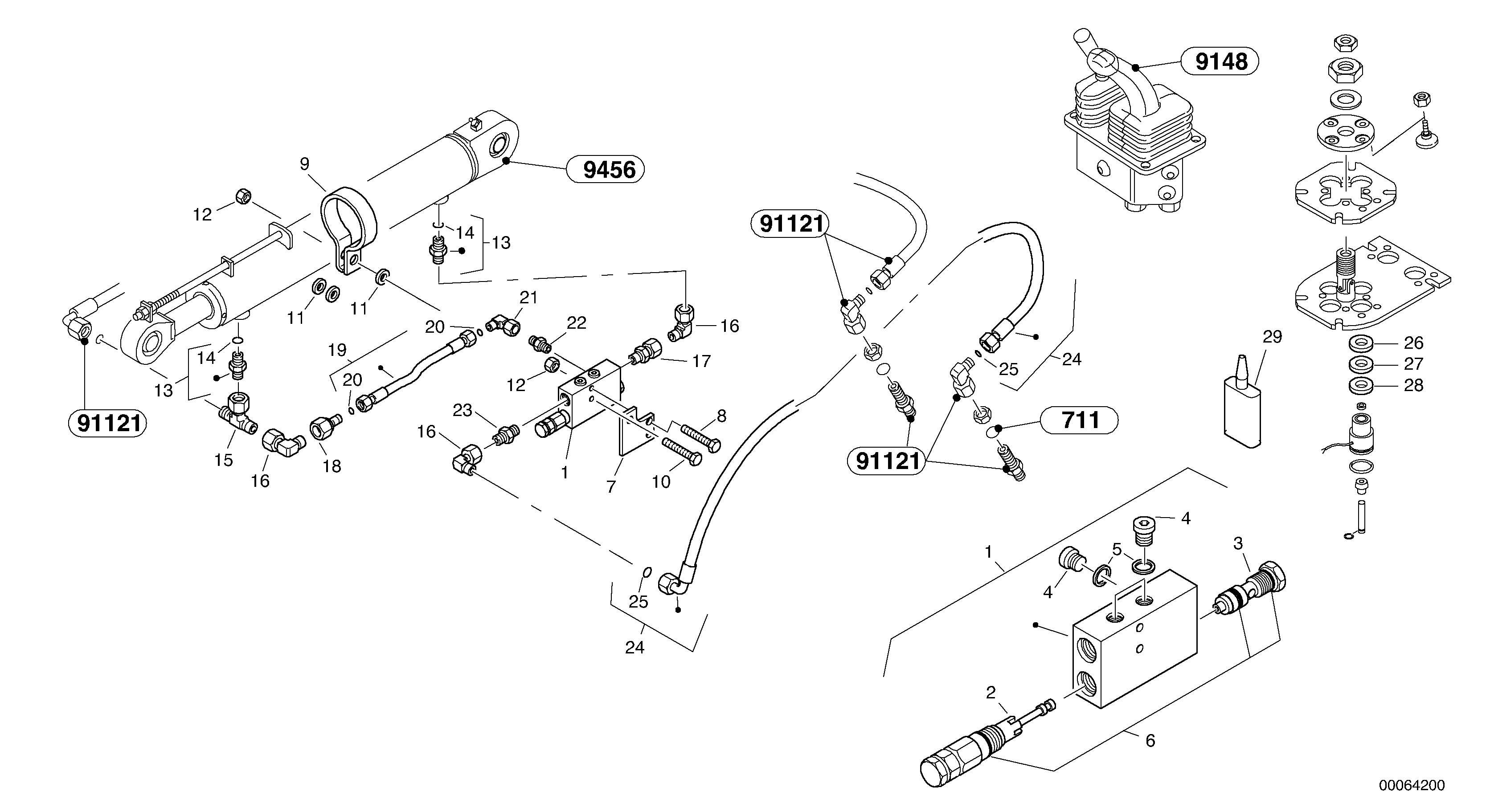 Схема запчастей Volvo L30B - 58174 Fly back bracke equipment L30B TYPE 183, 185 SER NO - 2999