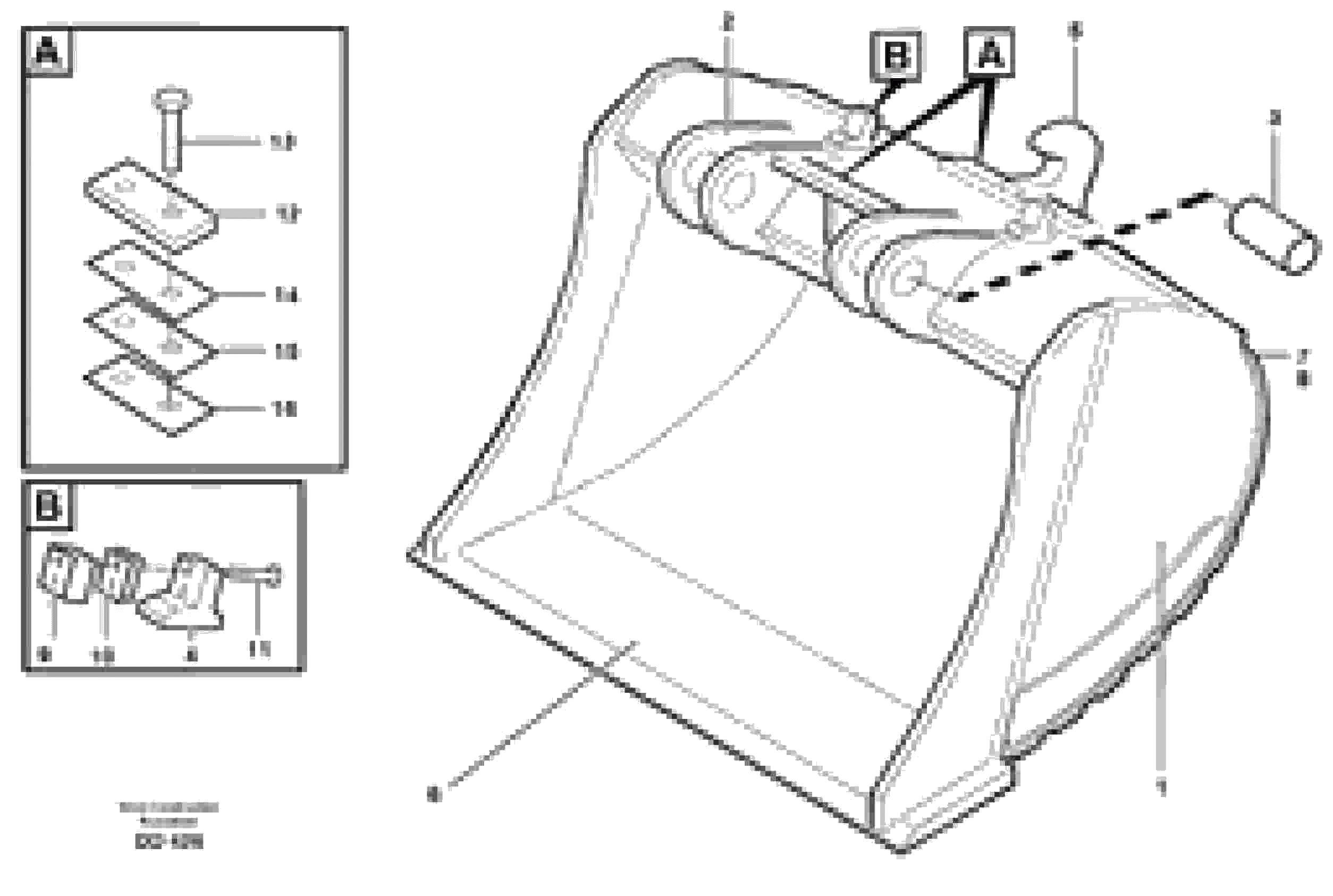Схема запчастей Volvo L30B - 34052 Buckets for quickfit, S3 ATTACHMENTS ATTACHMENTS BUCKETS
