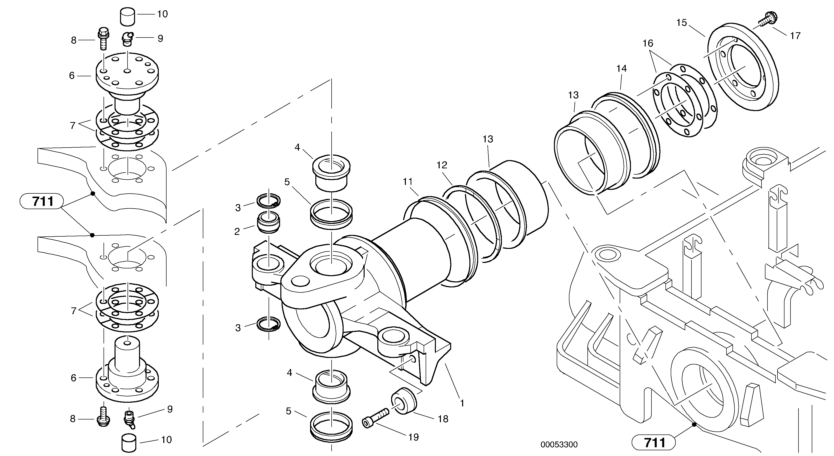Схема запчастей Volvo L30B - 98728 Articulation point L30B SER NO - 1803869 / 1812999 / 1822999