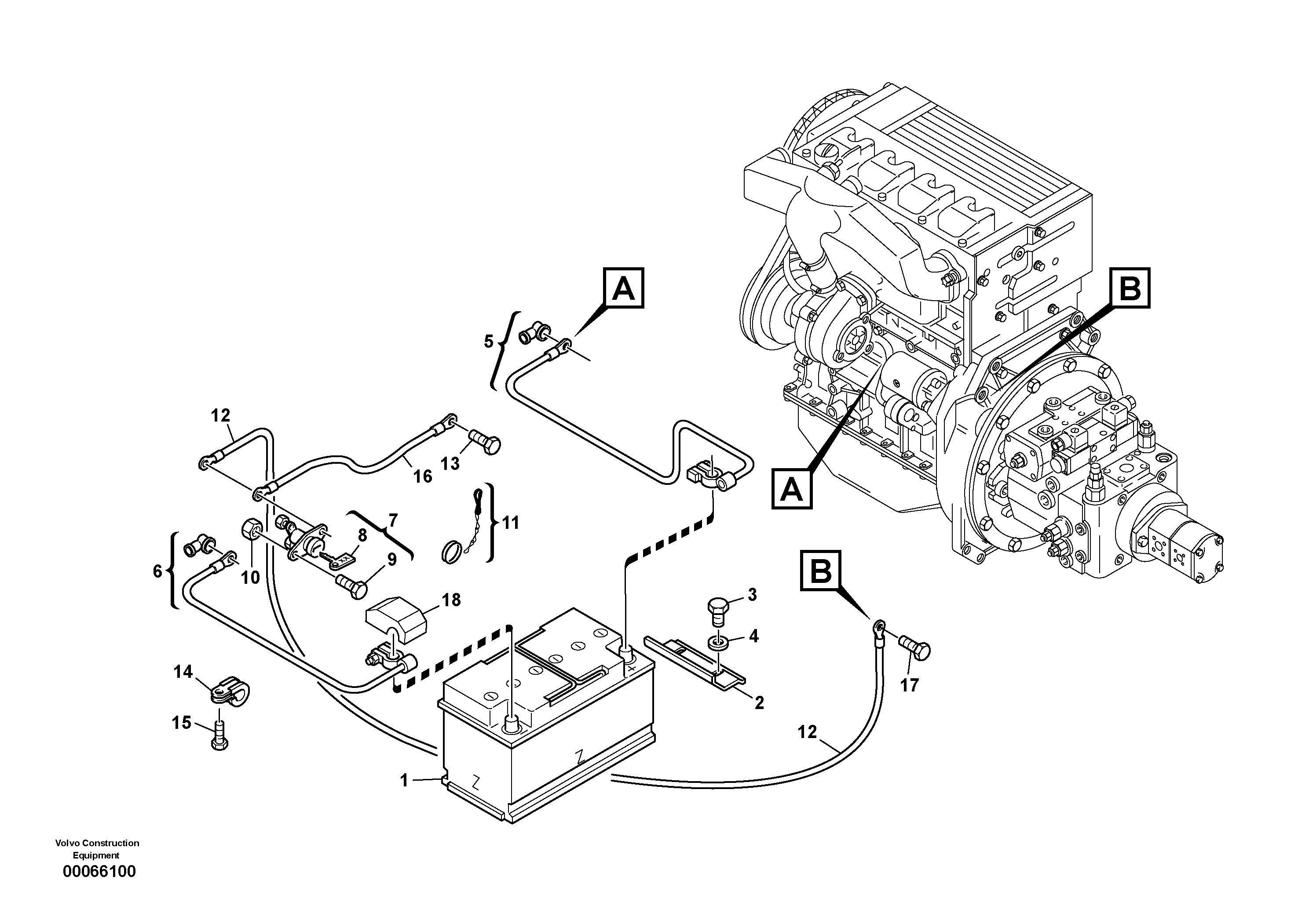 Схема запчастей Volvo L30B - 11756 Батарея аккумуляторная L30B TYPE 182, 183, 185 SER NO 3000 -
