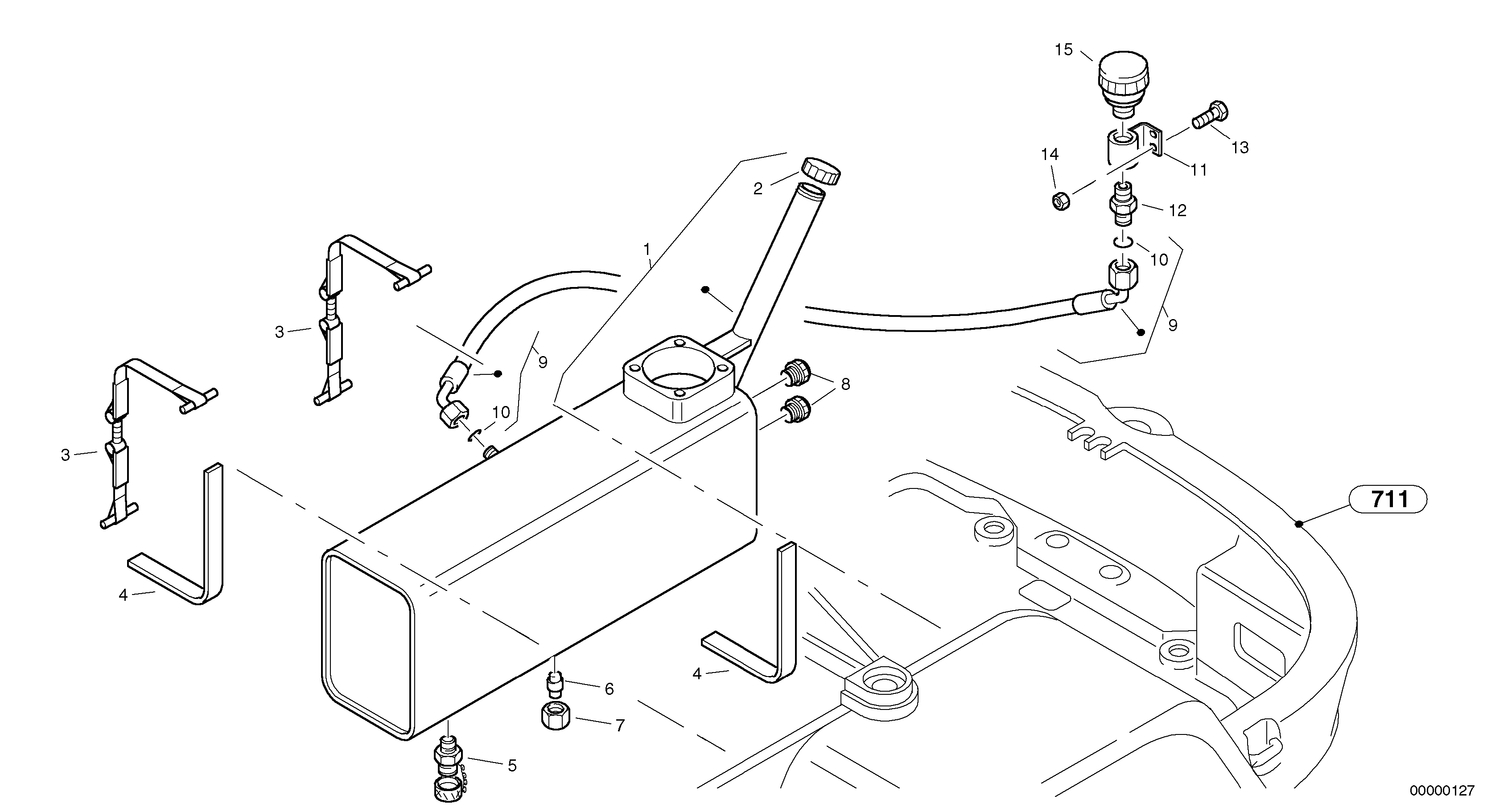 Схема запчастей Volvo L30B - 59913 Гидробак L30B SER NO - 1803869 / 1812999 / 1822999