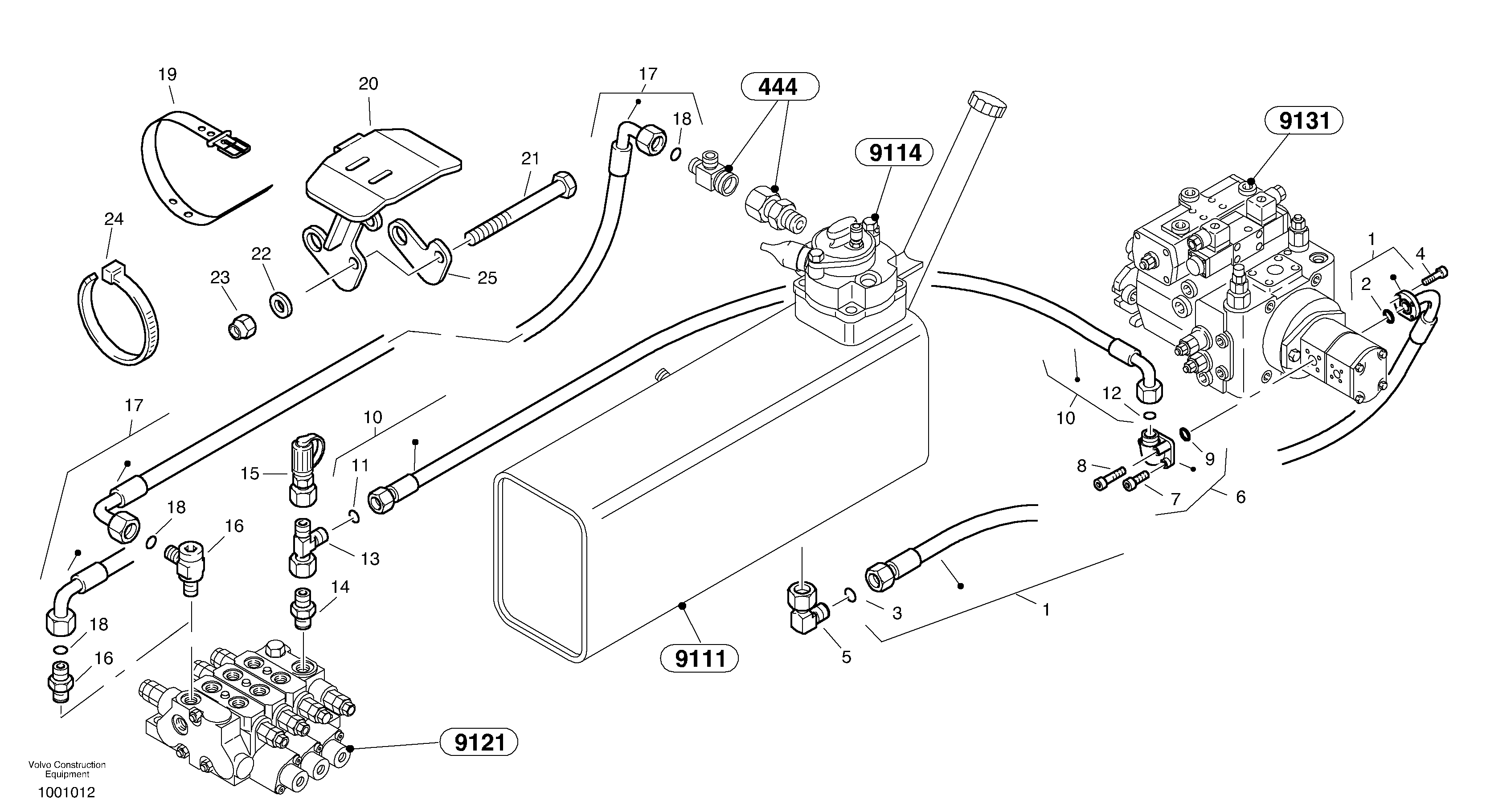 Схема запчастей Volvo L30B - 69589 Lines - rear vehicle L30B SER NO - 1803869 / 1812999 / 1822999