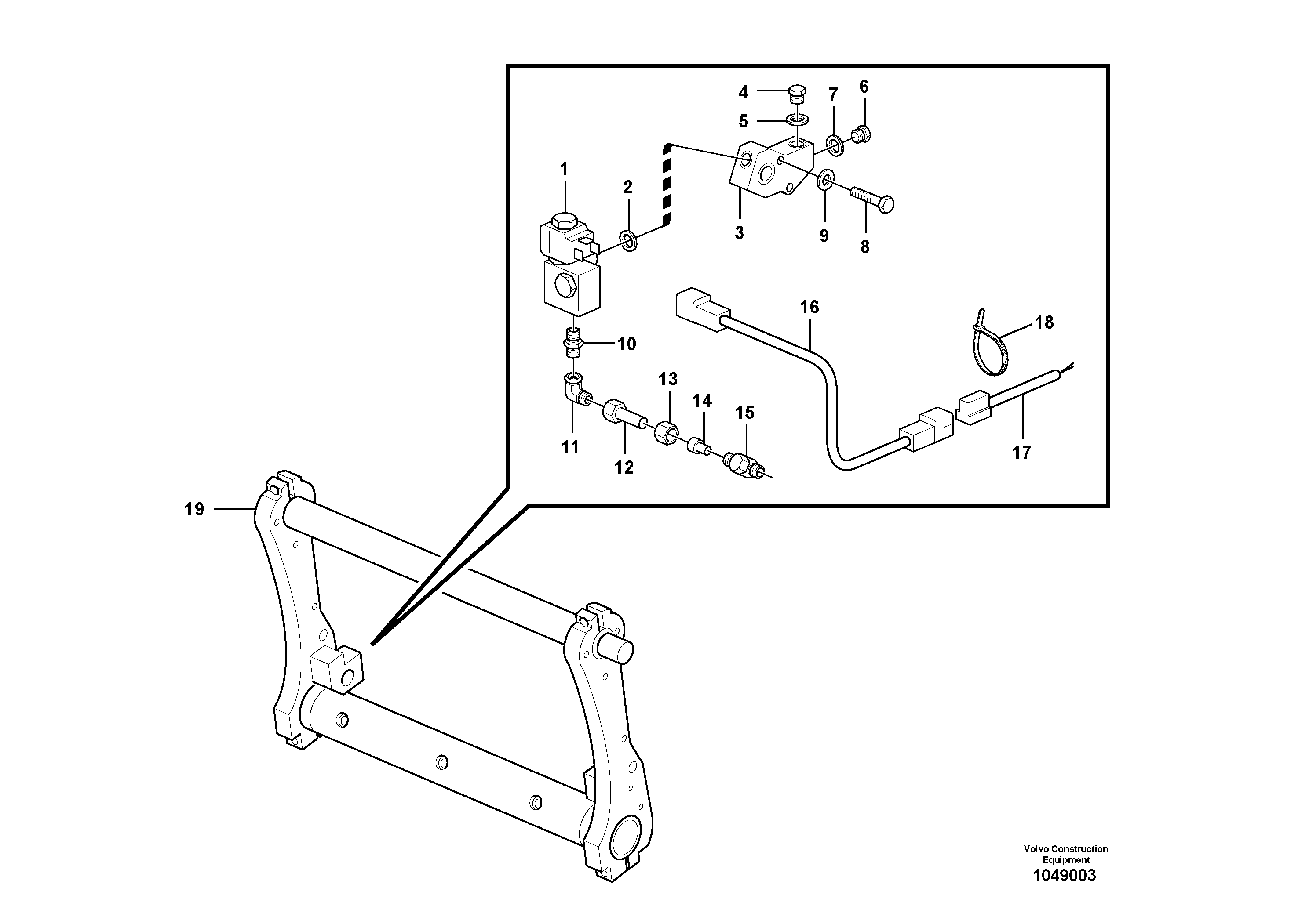 Схема запчастей Volvo L30B - 59437 Electrical system: Attachment locking L30B TYPE 182, 183, 185 SER NO 3000 -