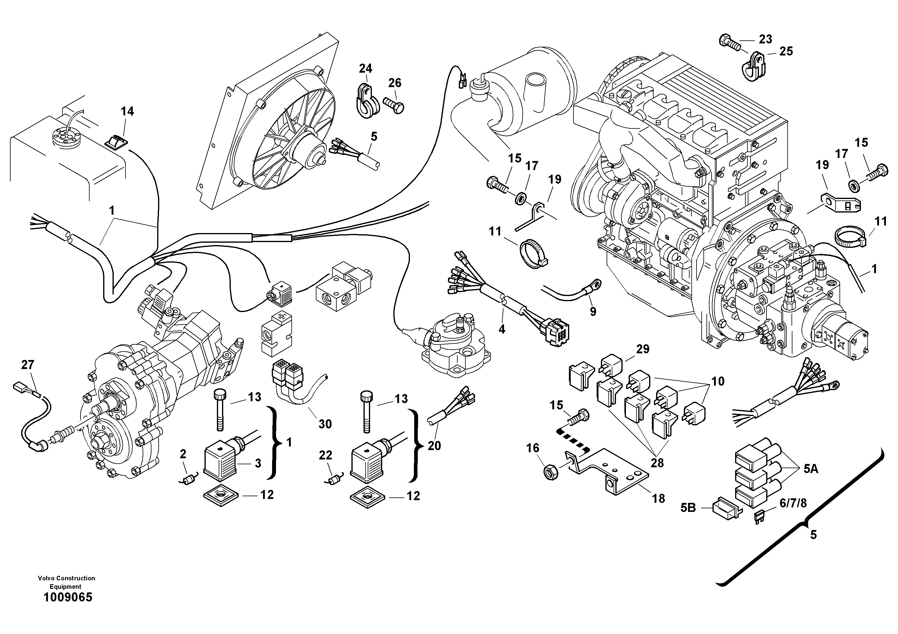 Схема запчастей Volvo L30B - 13935 Electric installation L30B TYPE 182, 183, 185 SER NO 3000 -