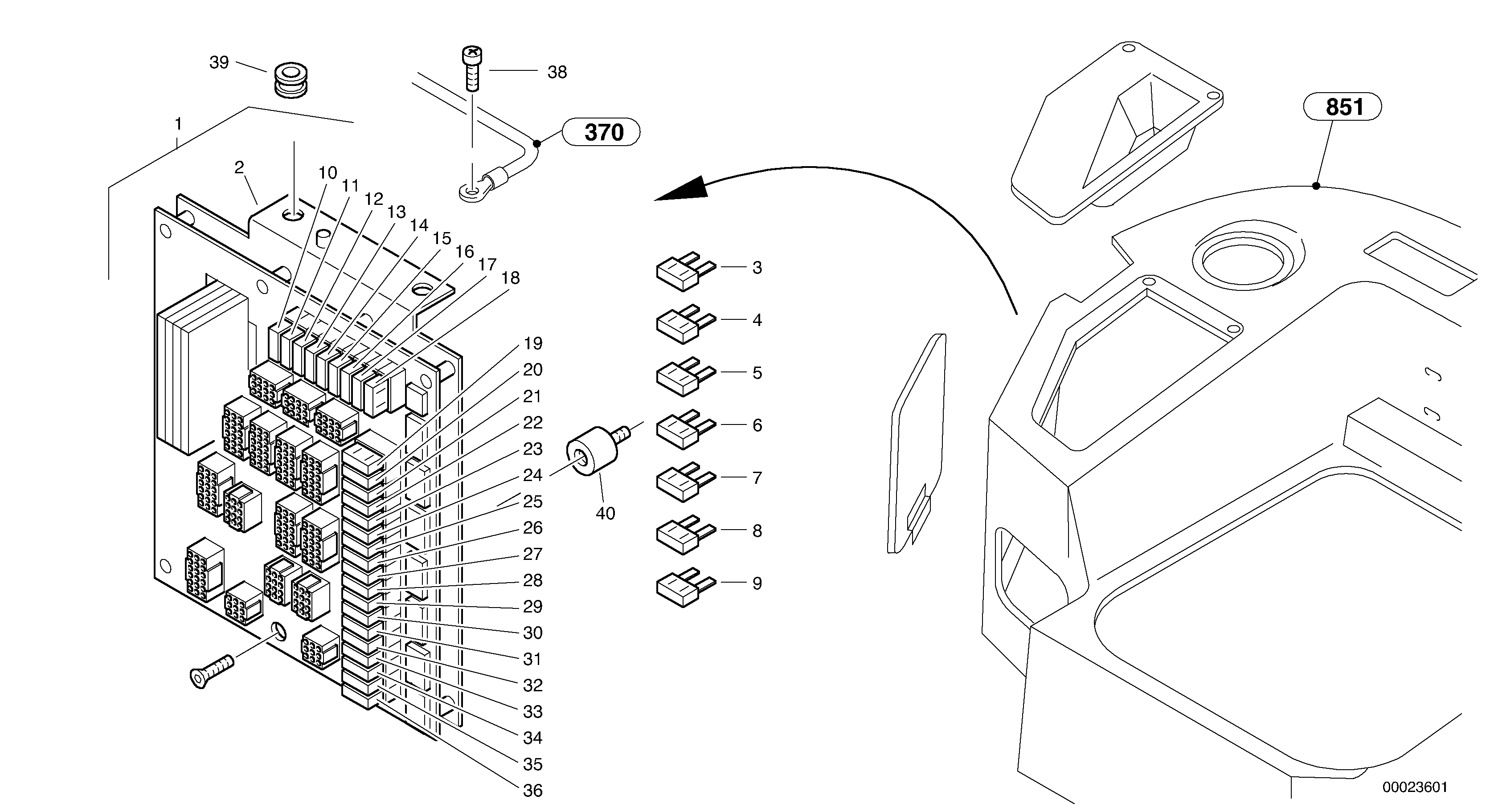 Схема запчастей Volvo L30B - 13948 Central computer L30B TYPE 182, 183, 185 SER NO 3000 -