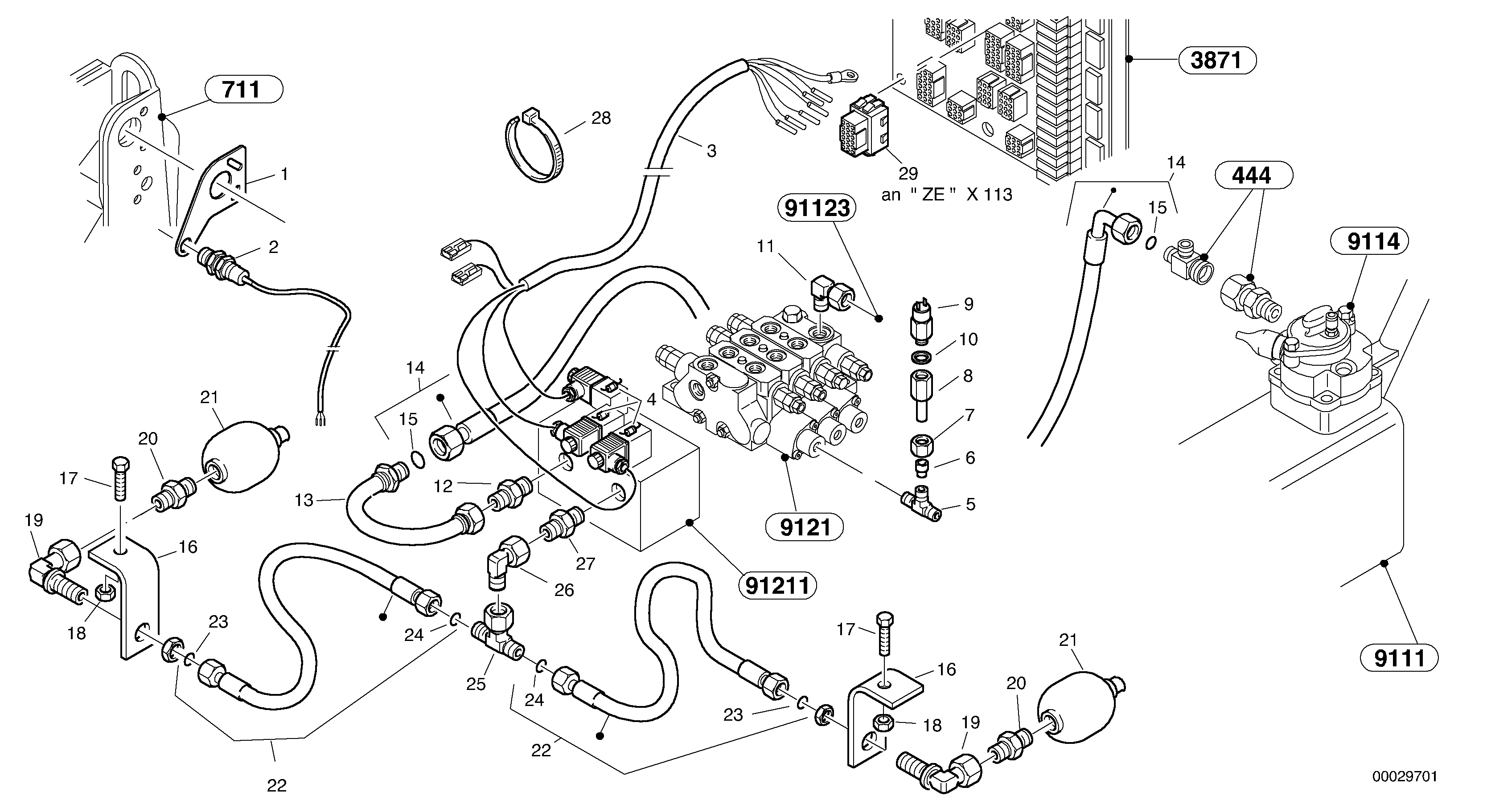 Схема запчастей Volvo L30B - 57819 Boom suspension system (BSS) L30B SER NO - 1803869 / 1812999 / 1822999