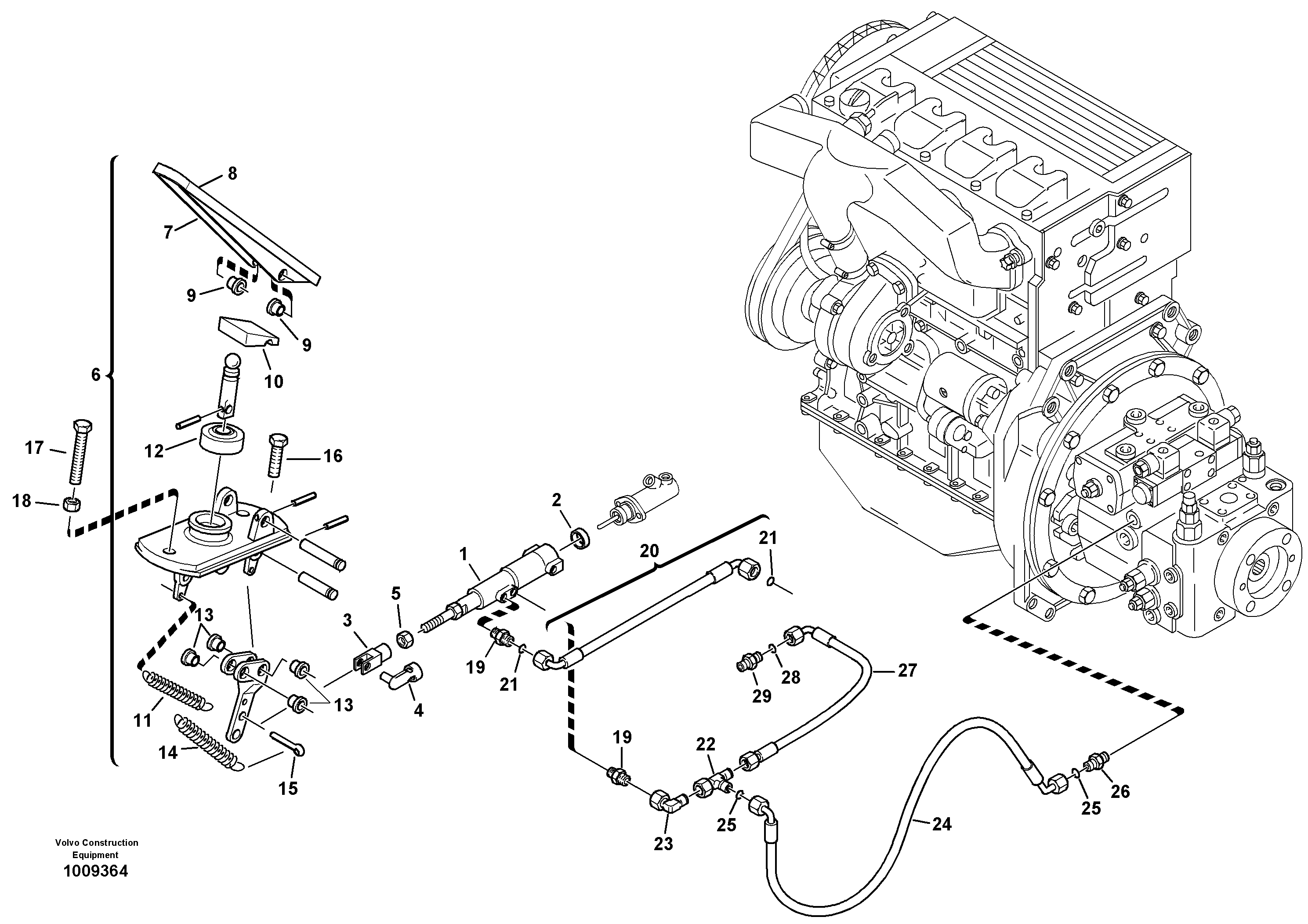 Схема запчастей Volvo L30B - 65696 Inch control L30B TYPE 182, 183, 185 SER NO 3000 -
