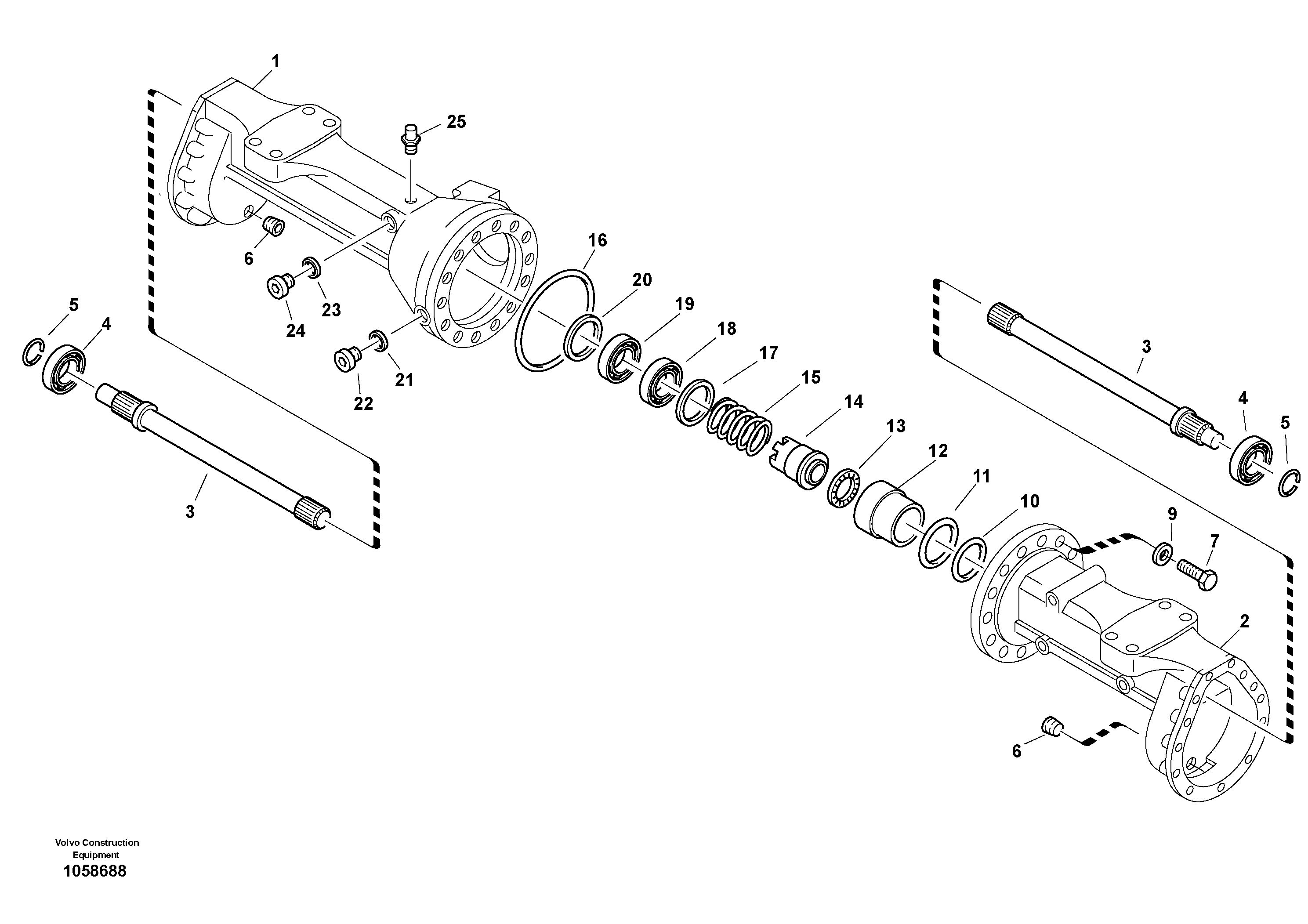 Схема запчастей Volvo L30B - 103557 Housing - front axle L30B TYPE 182, 183, 185 SER NO 3000 -