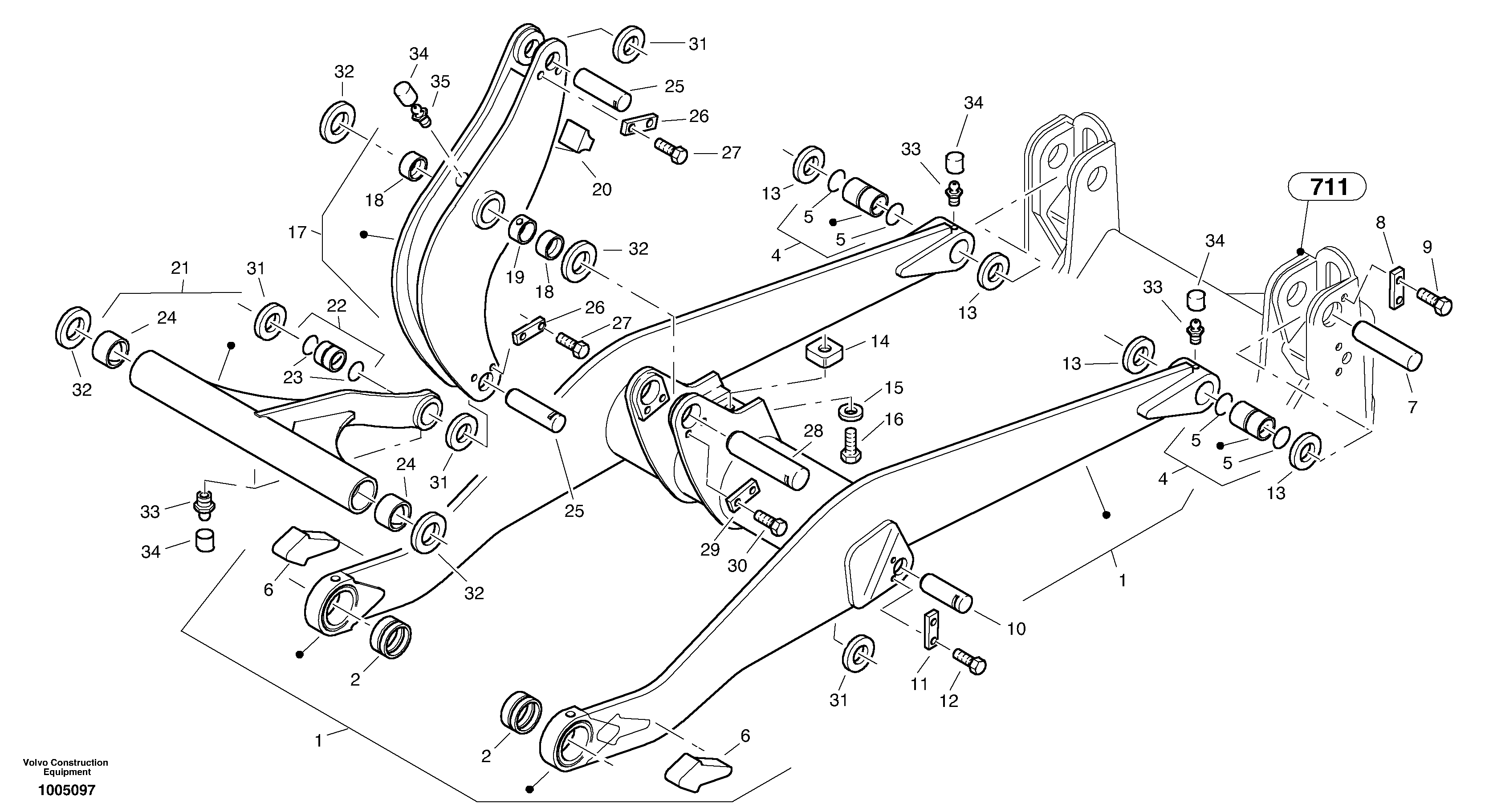 Схема запчастей Volvo L30B - 8951 Lift frame L30B SER NO - 1803869 / 1812999 / 1822999