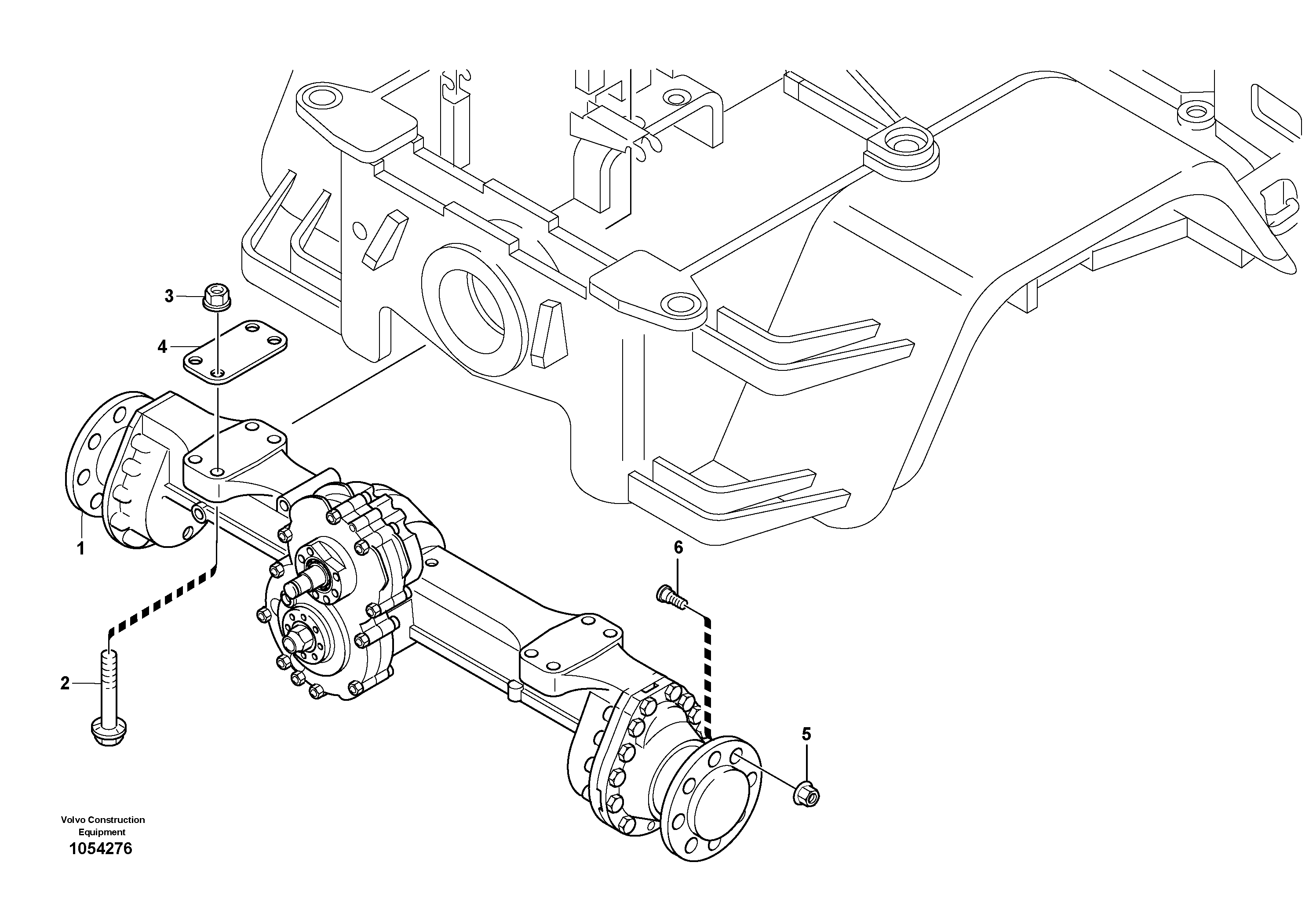 Схема запчастей Volvo L30B - 62580 Assembly - rear axle L30B TYPE 182, 183, 185 SER NO 3000 -