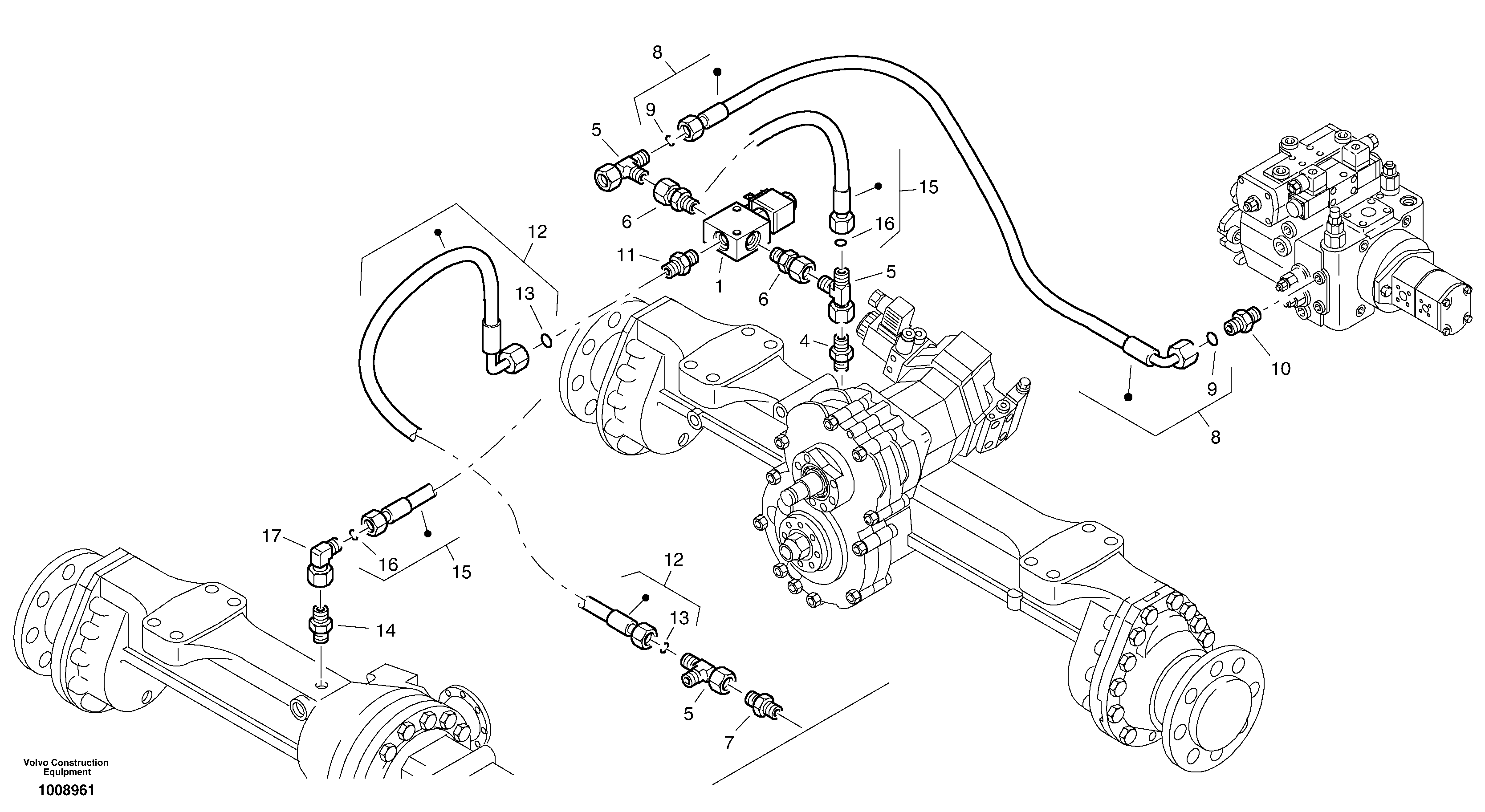 Схема запчастей Volvo L30B - 102322 Differential lock L30B TYPE 182, 183, 185 SER NO 3000 -