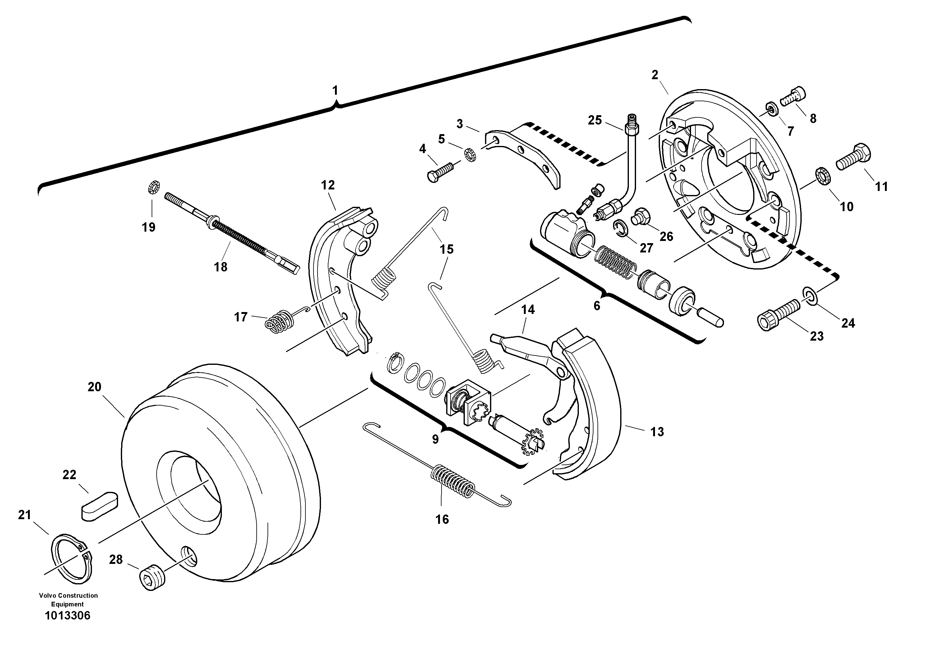 Схема запчастей Volvo L30B - 18272 Central brake L30B TYPE 182, 183, 185 SER NO 3000 -