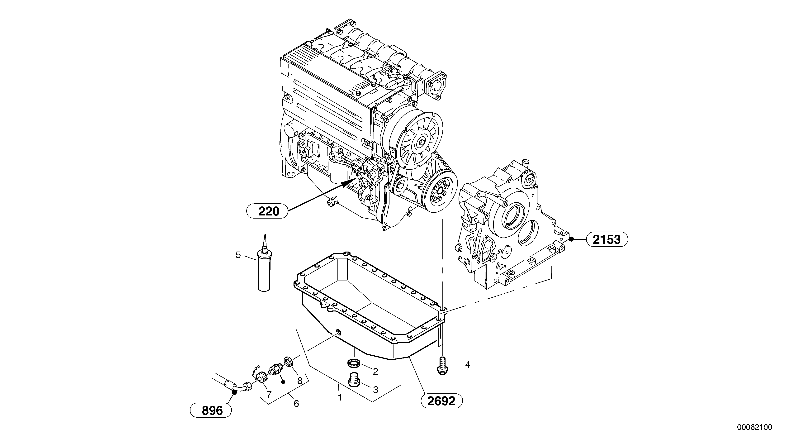 Схема запчастей Volvo L30B - 38882 Oil sump L30B TYPE 183, 185 SER NO - 2999