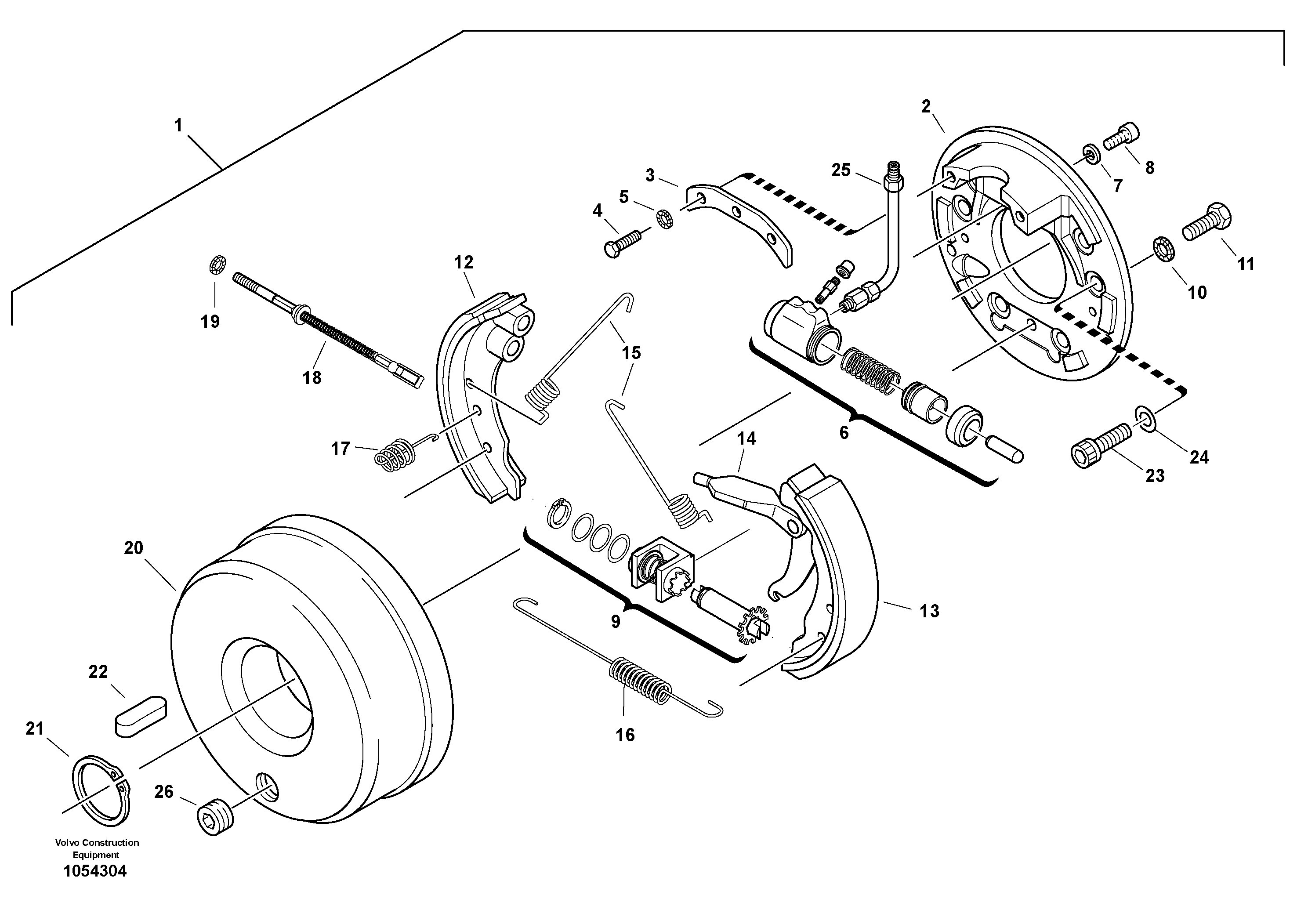 Схема запчастей Volvo L30B - 35853 Central brake L30B TYPE 182, 183, 185 SER NO 3000 -