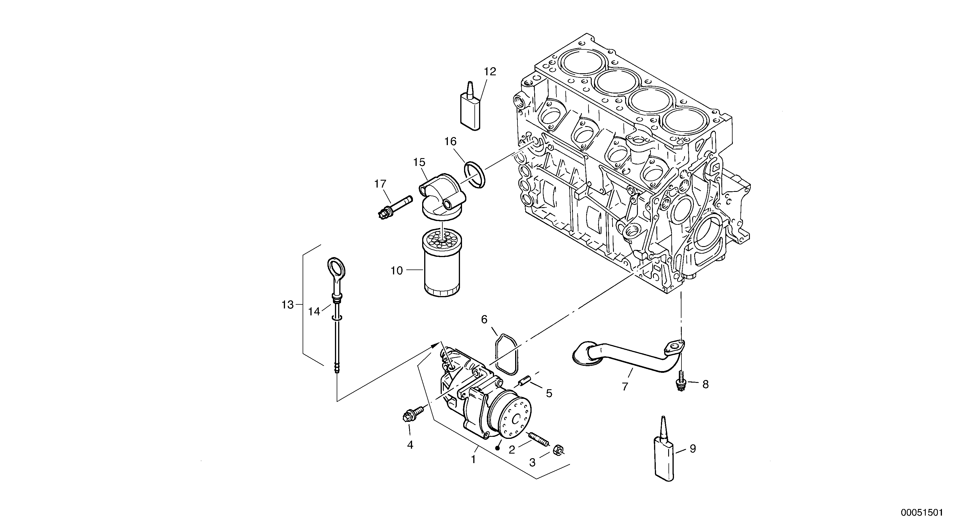Схема запчастей Volvo L30B - 38884 Oil pump, oil filter L30B TYPE 183, 185 SER NO - 2999