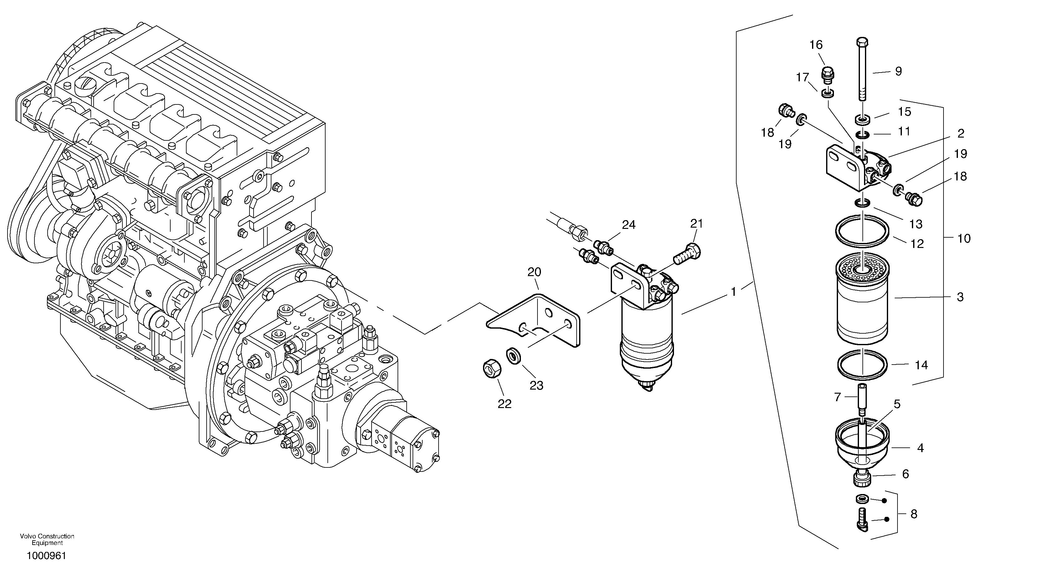 Схема запчастей Volvo L30B - 19 Filter - Water separator L30B TYPE 183, 185 SER NO - 2999