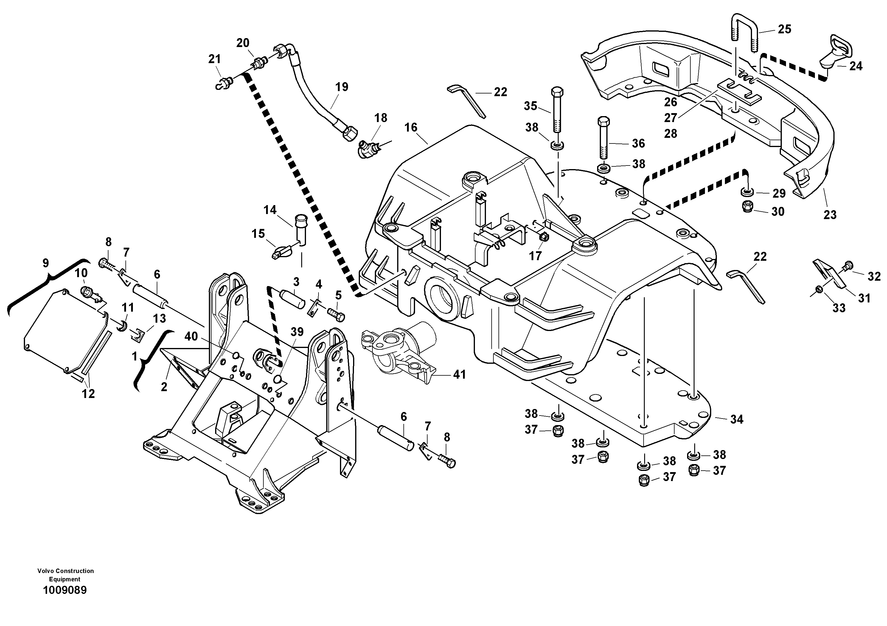 Схема запчастей Volvo L30B - 19808 Frame L30B TYPE 182, 183, 185 SER NO 3000 -