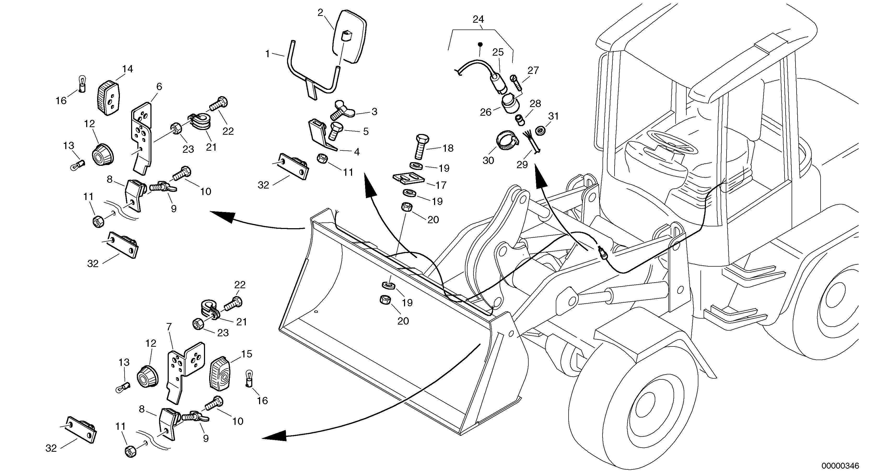 Схема запчастей Volvo L30B - 22959 Additional lighting - Swiss L30B TYPE 183, 185 SER NO - 2999