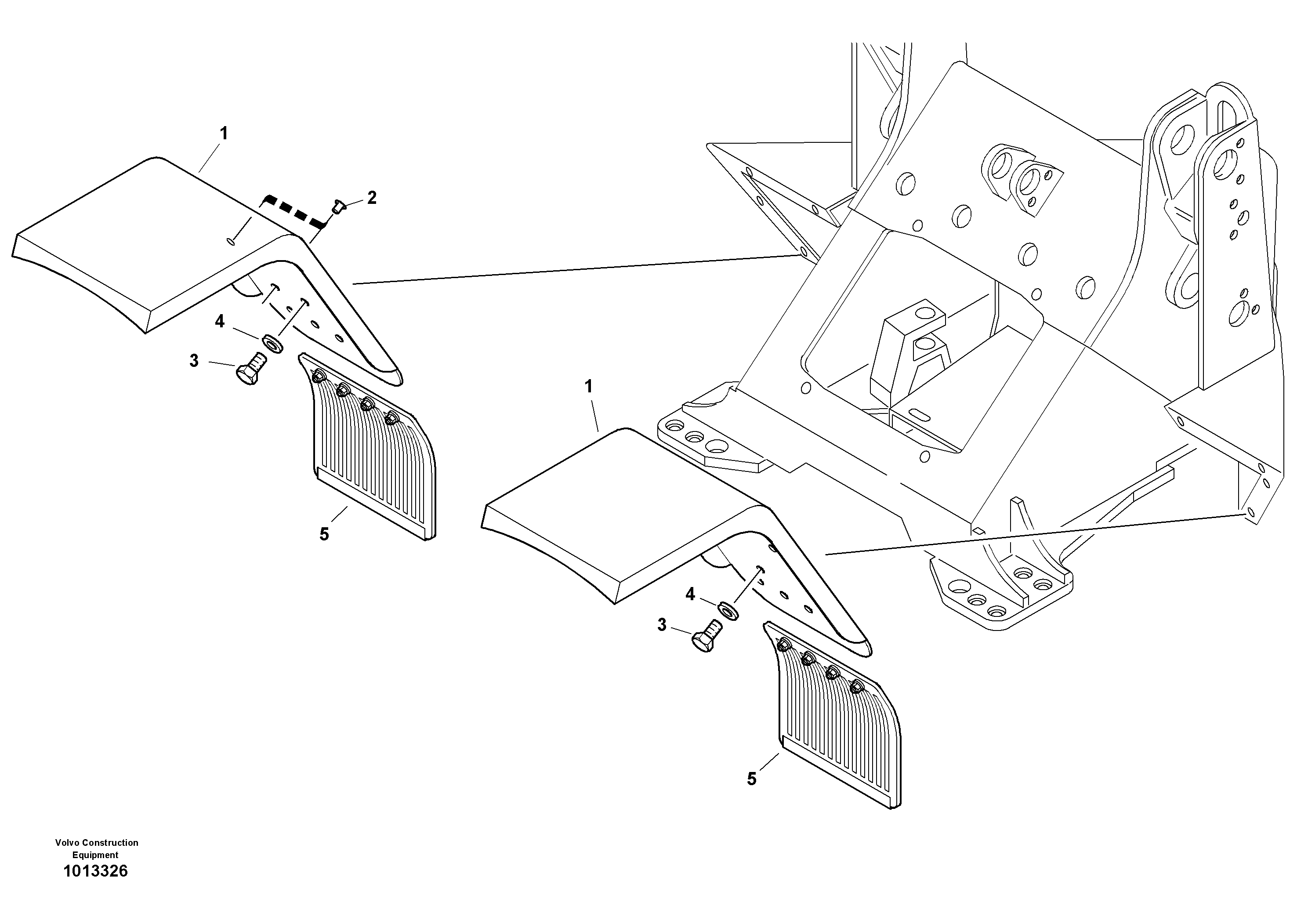 Схема запчастей Volvo L30B - 13650 Front mudguard L30B TYPE 182, 183, 185 SER NO 3000 -