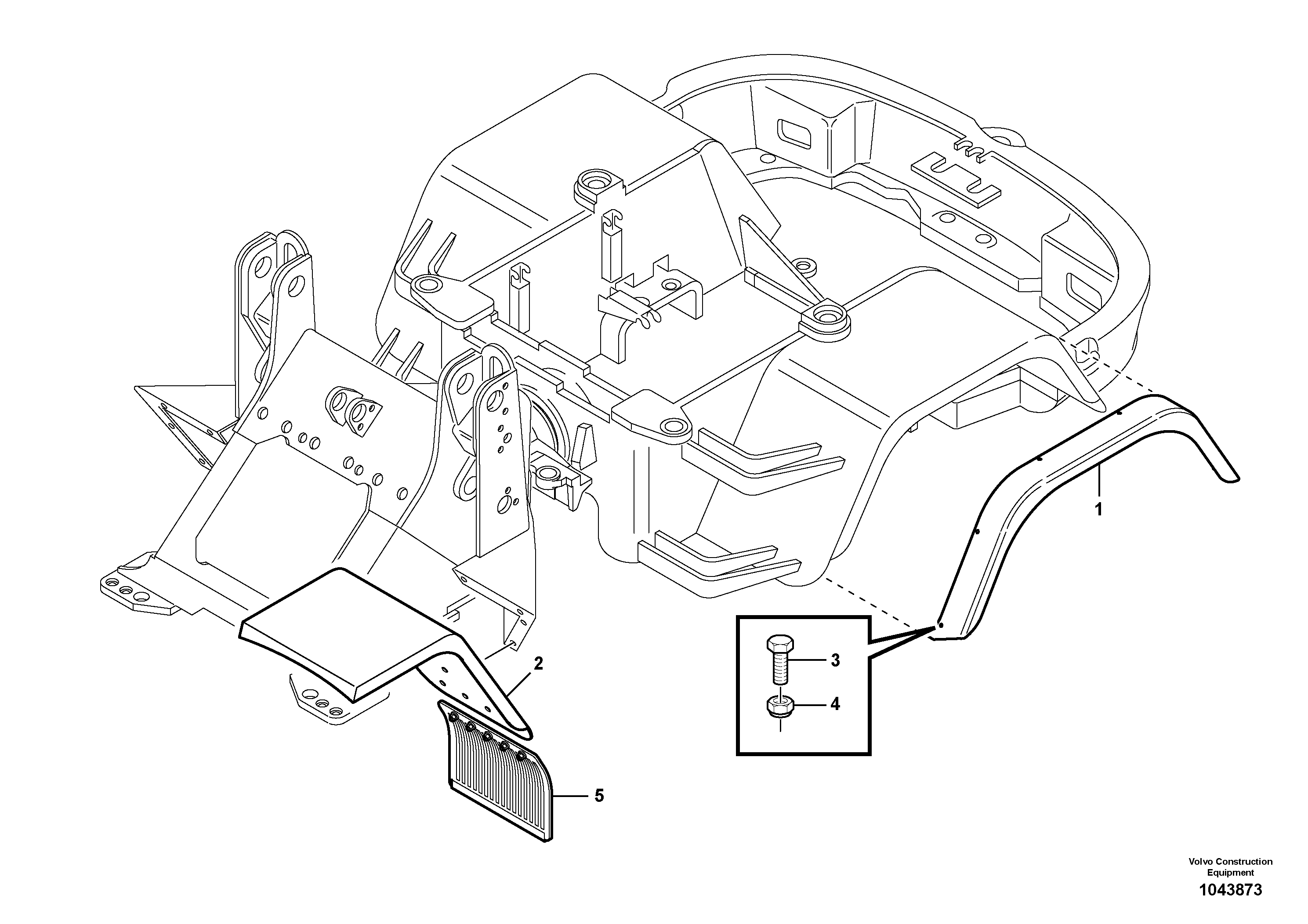 Схема запчастей Volvo L30B - 48648 Wider mudguards, front / rear L30B TYPE 182, 183, 185 SER NO 3000 -