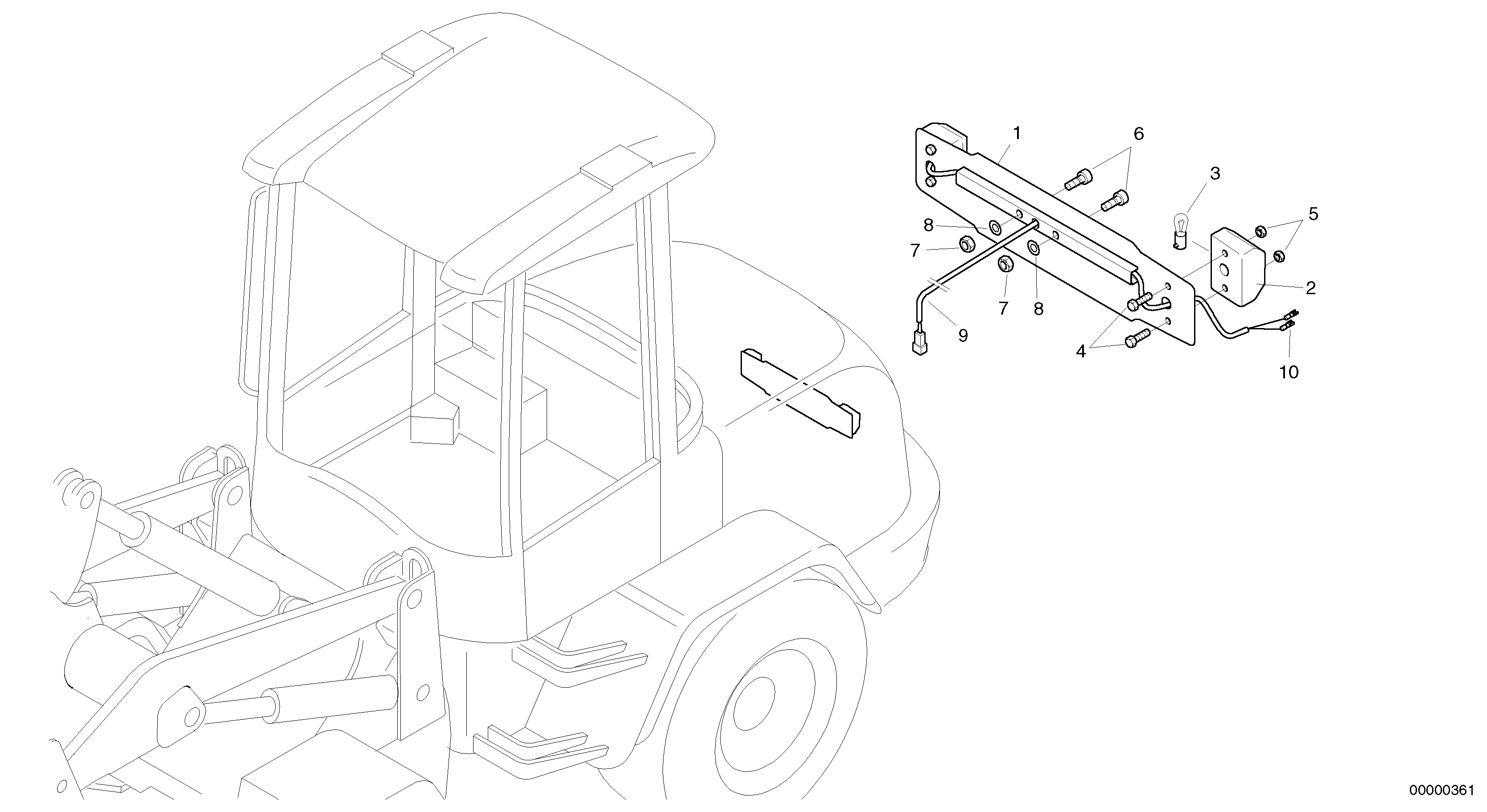 Схема запчастей Volvo L30B - 38575 Number plate illumination L30B TYPE 183, 185 SER NO - 2999