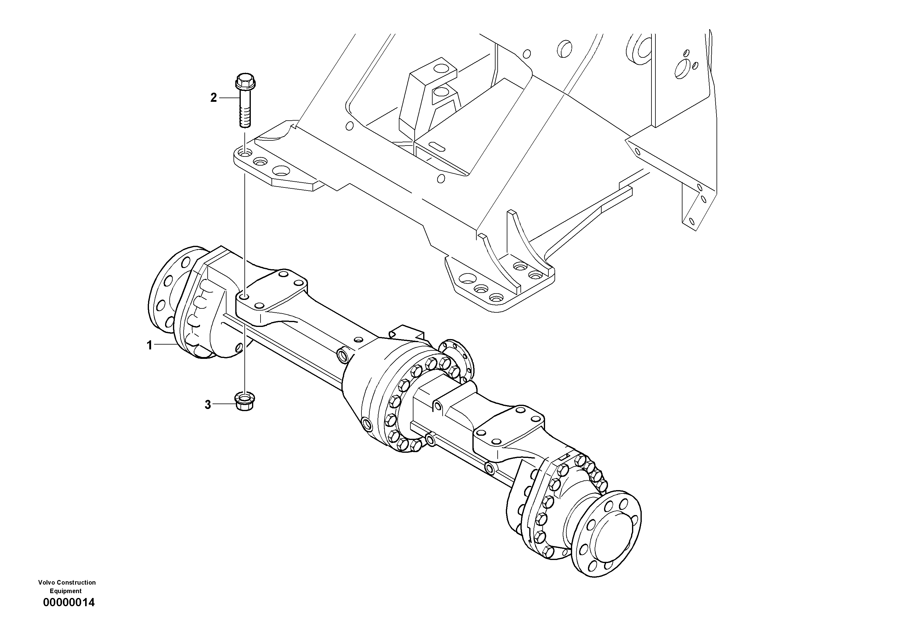 Схема запчастей Volvo L35B - 10488 Мост передний в сборе L35B TYPE 186, 187, 188, 189 SER NO - 2999