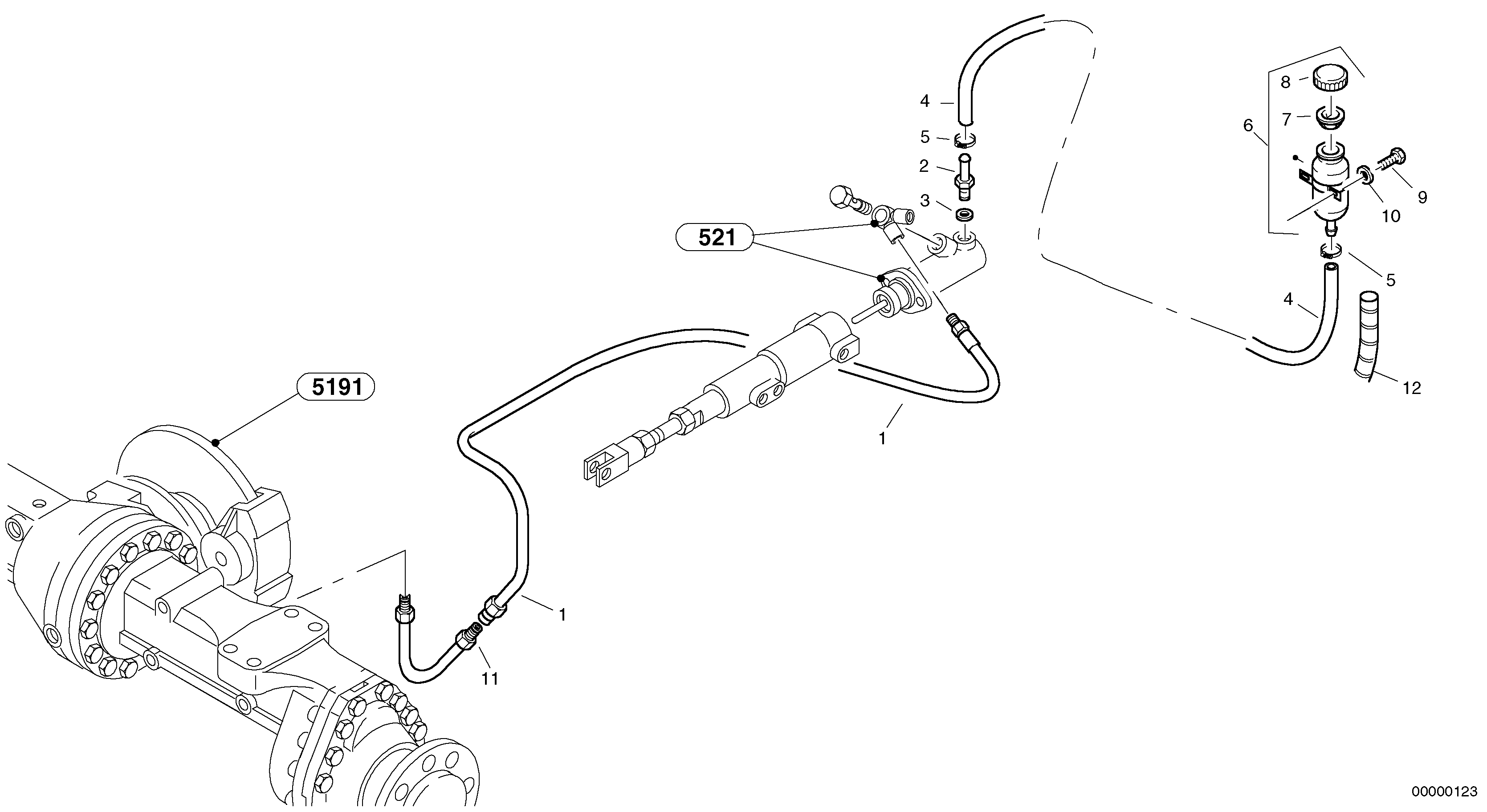 Схема запчастей Volvo L35B - 11772 Brake lines L35B TYPE 186, 187, 188, 189 SER NO - 2999